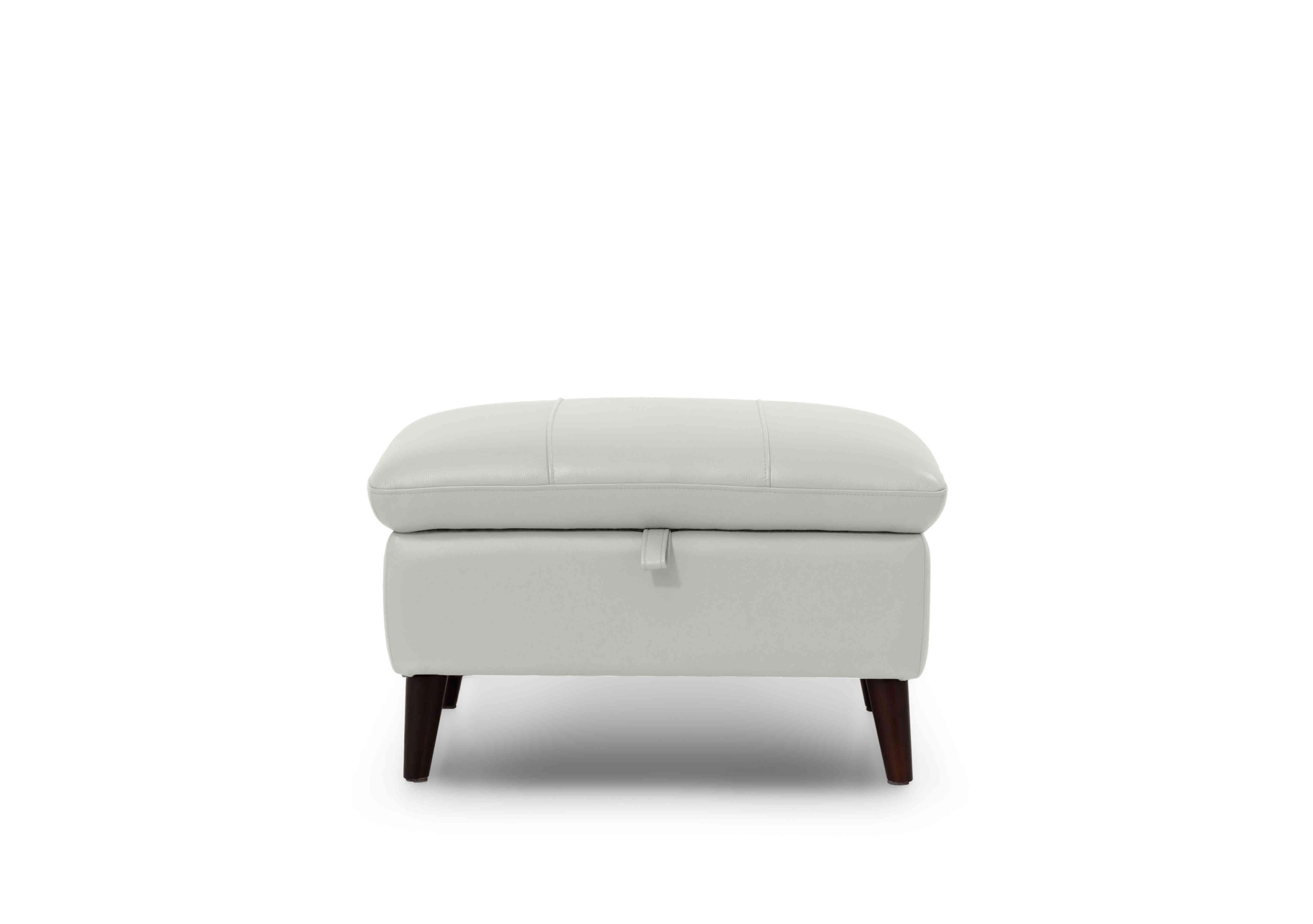 Winner Leather Storage Footstool in Oslo Light Grey Cat-40/27 on Furniture Village