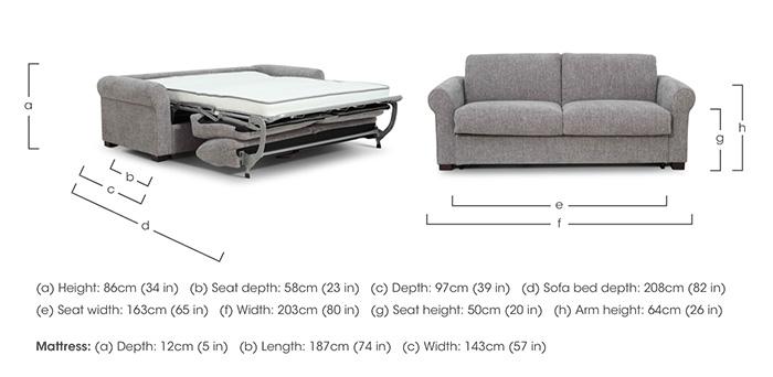 Jaxx Fabric Sofa Bed with Scroll Arms in  on Furniture Village