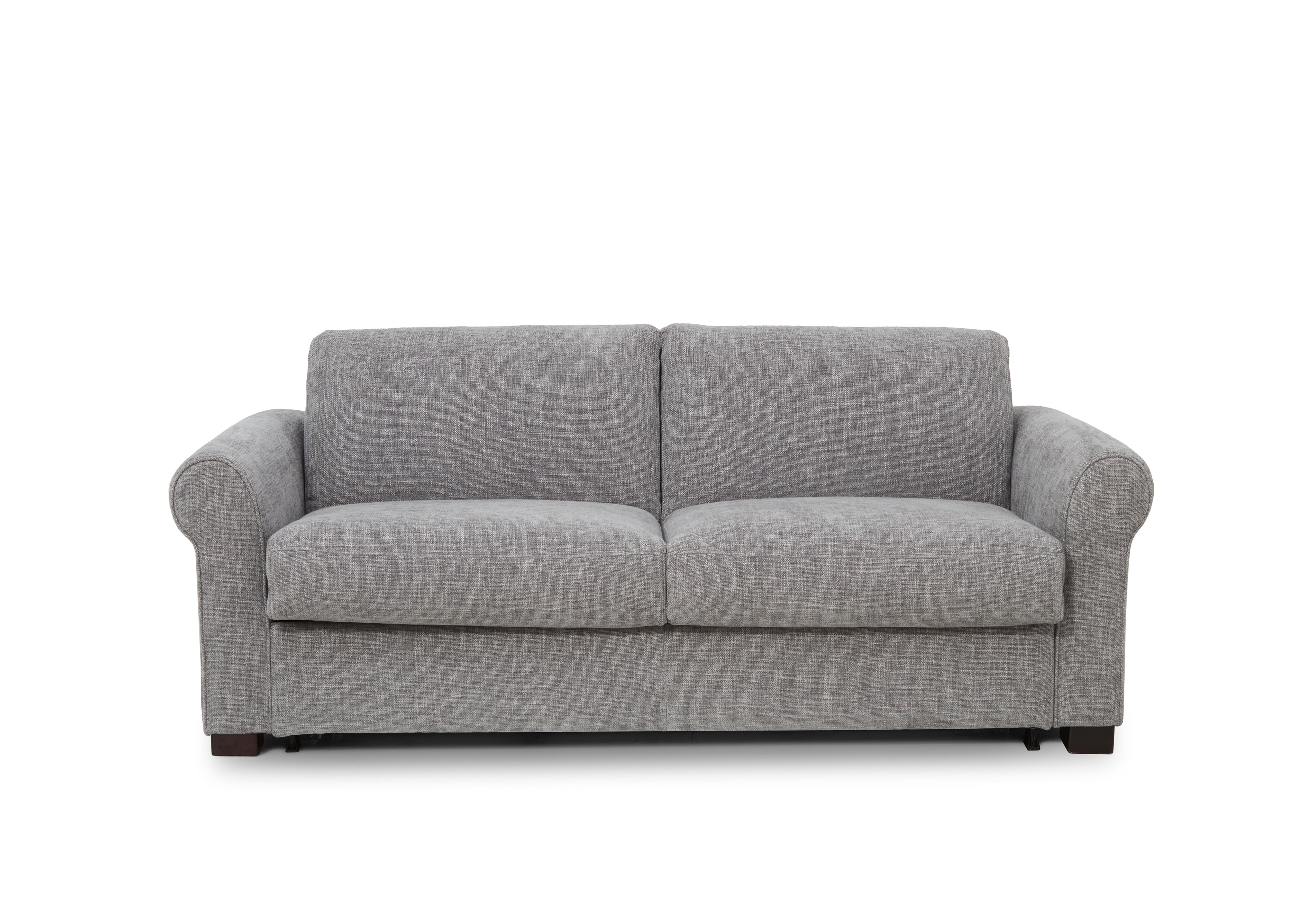 Jaxx Fabric Sofa Bed with Scroll Arms in Anivia 12445 Grey on Furniture Village