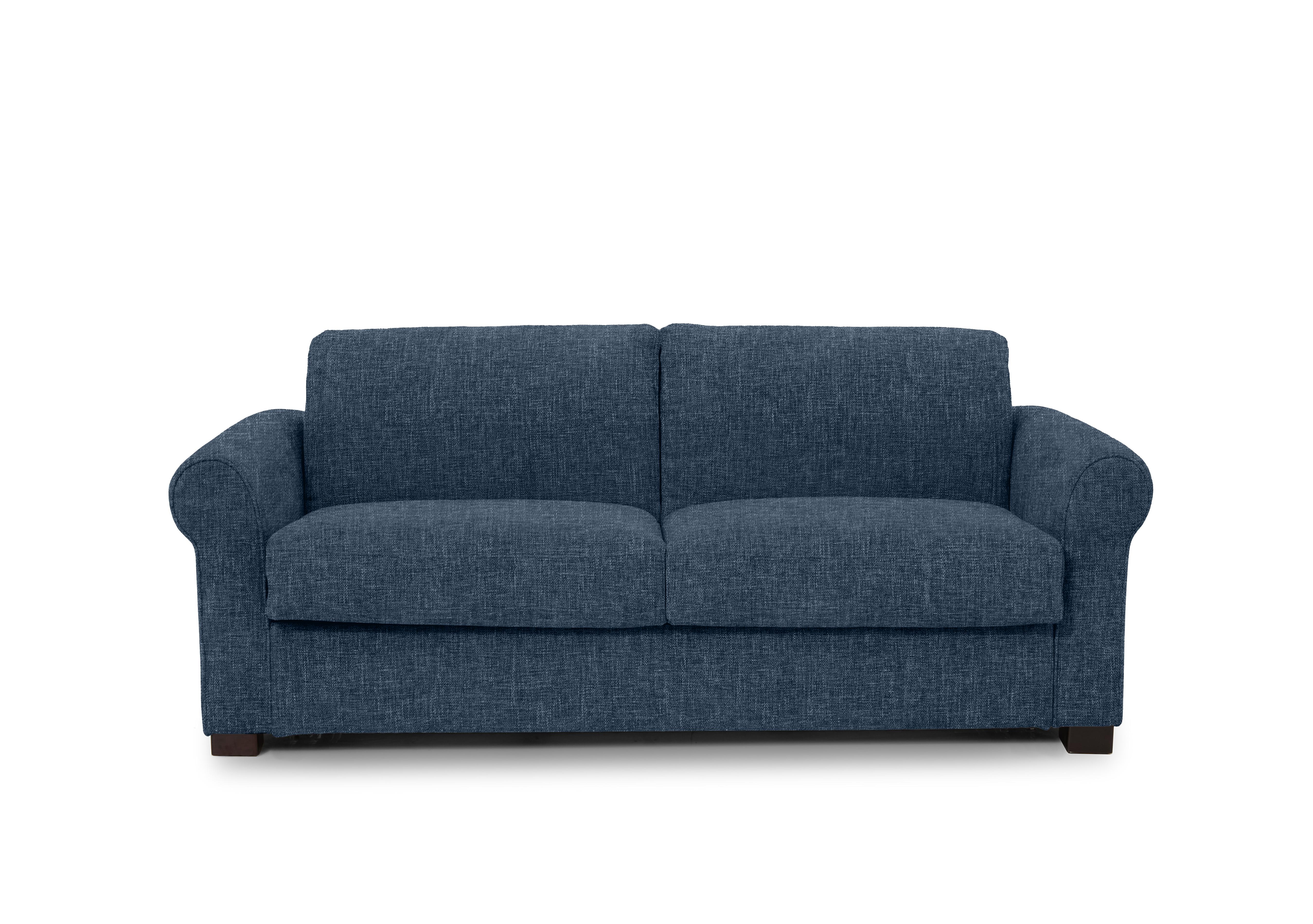Jaxx Fabric Sofa Bed with Scroll Arms in Anivia 15045 Blue on Furniture Village