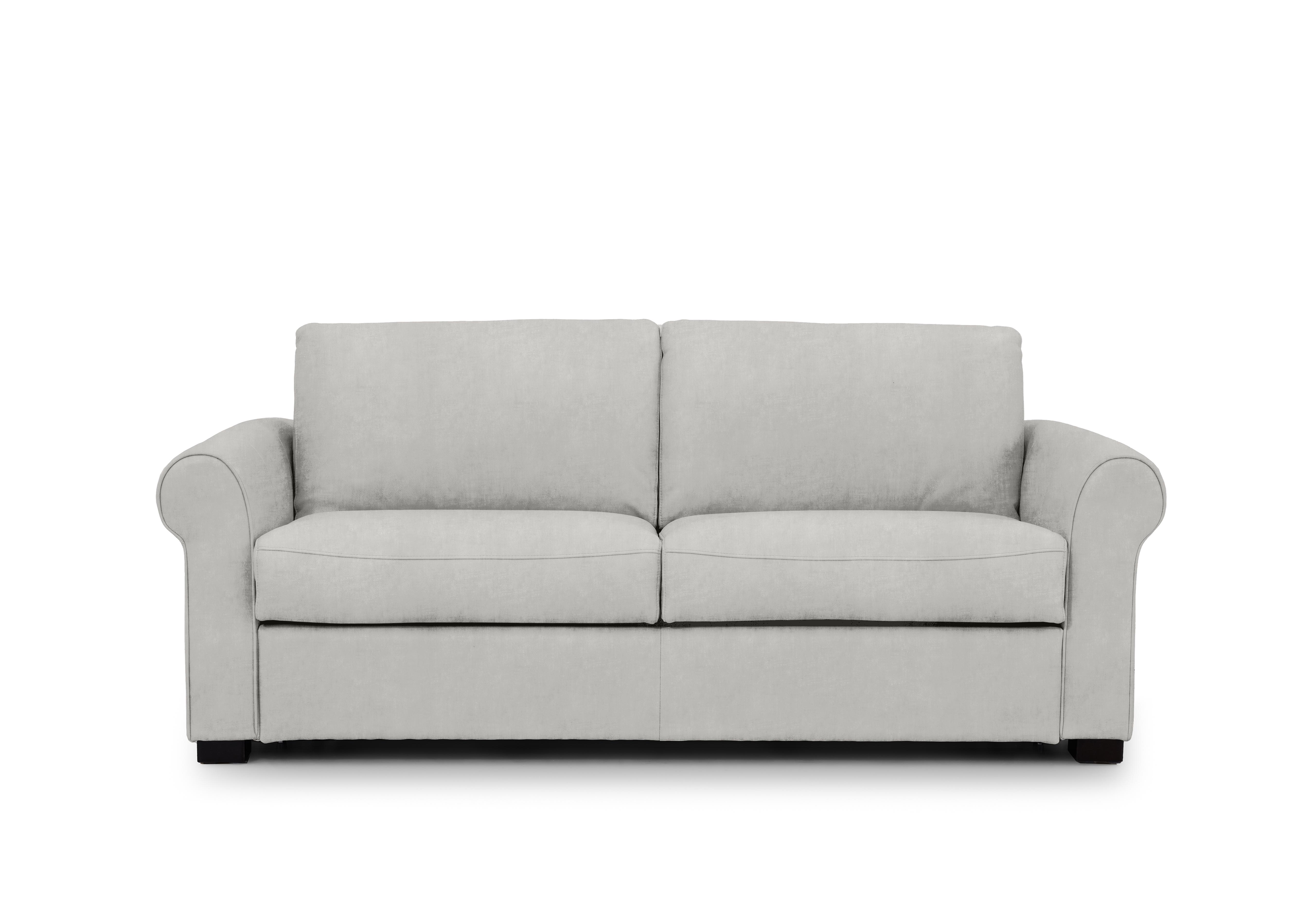 Jaxx Fabric Sofa Bed with Scroll Arms in Manhattan 58004 Stone on Furniture Village