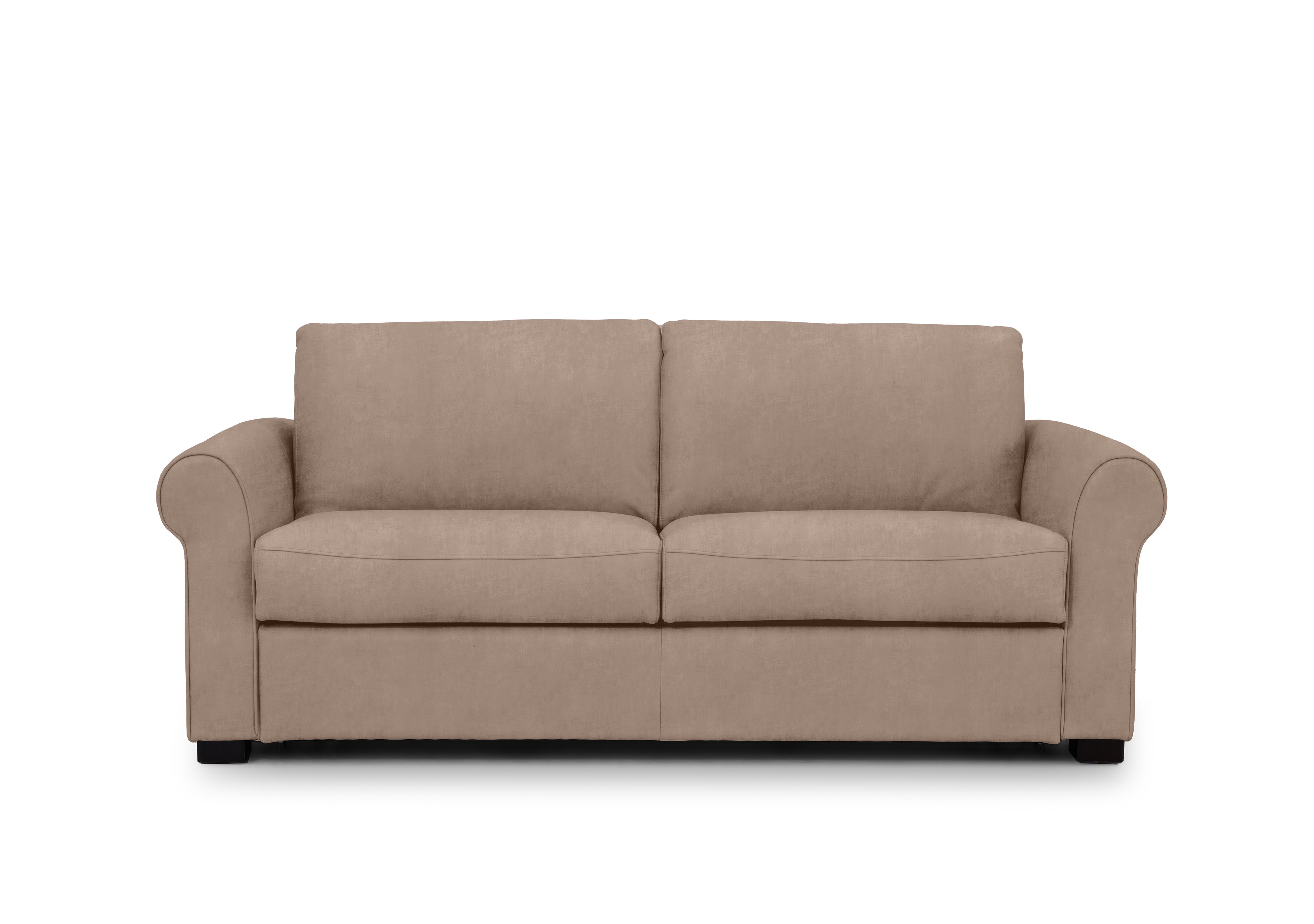 Jaxx Fabric Sofa Bed with Scroll Arms in Manhattan 58005 Nutmeg on Furniture Village