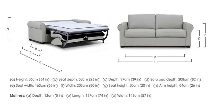 Jaxx Leather Sofa Bed with Scroll Arms in  on Furniture Village
