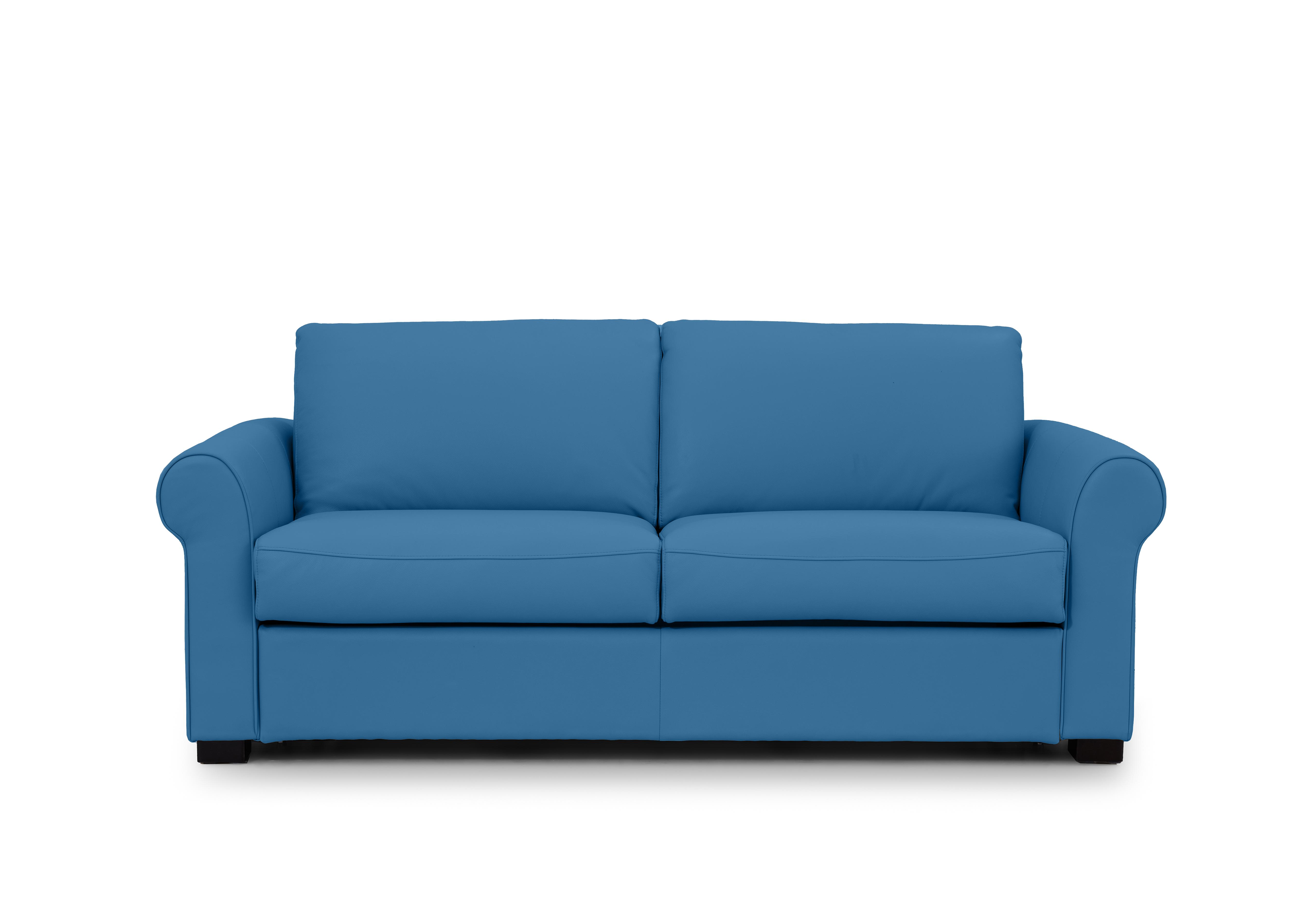 Jaxx Leather Sofa Bed with Scroll Arms in Cat-40/12 Aegean on Furniture Village