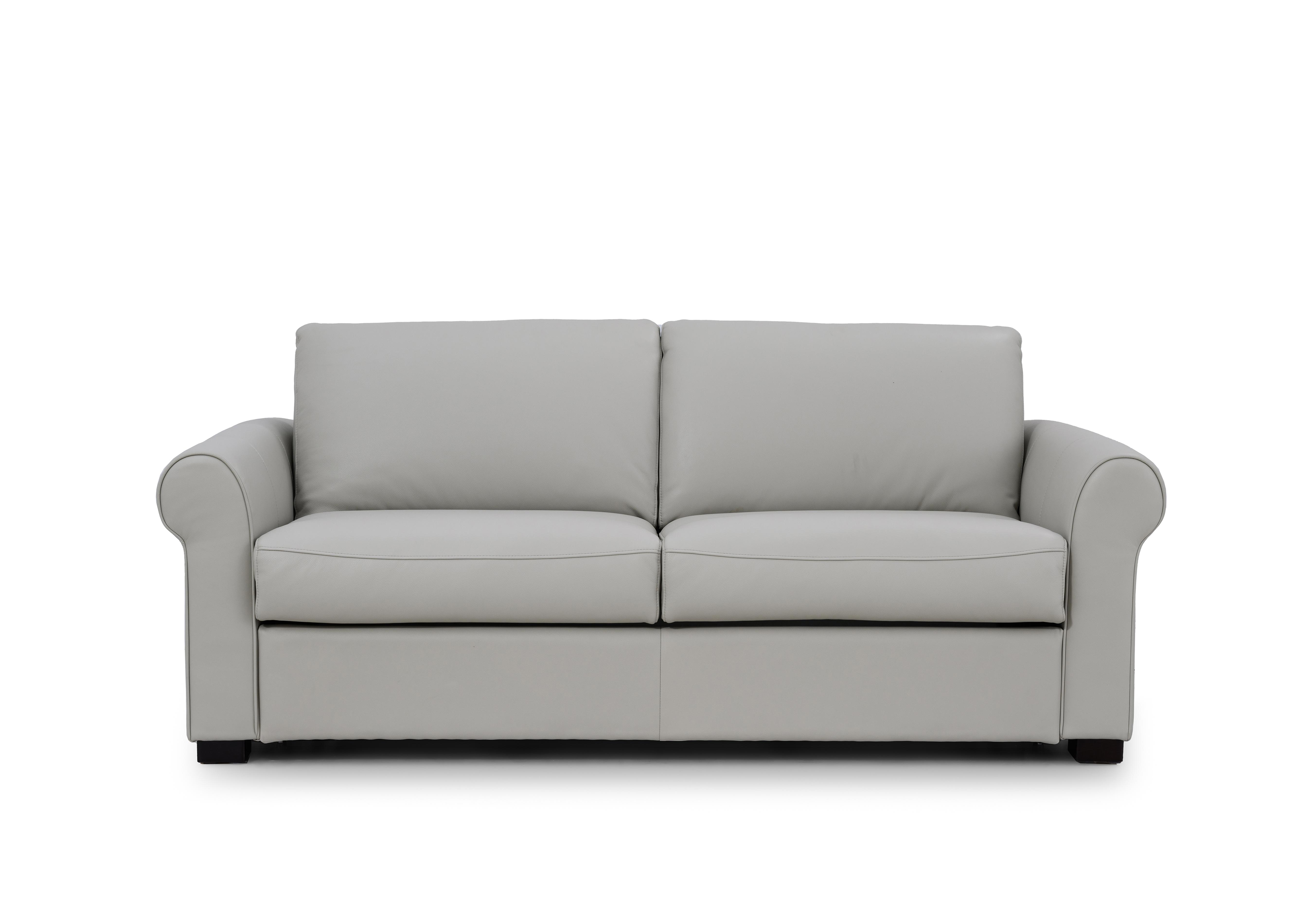 Jaxx Leather Sofa Bed with Scroll Arms in Cat-60/23 Lead Grey on Furniture Village