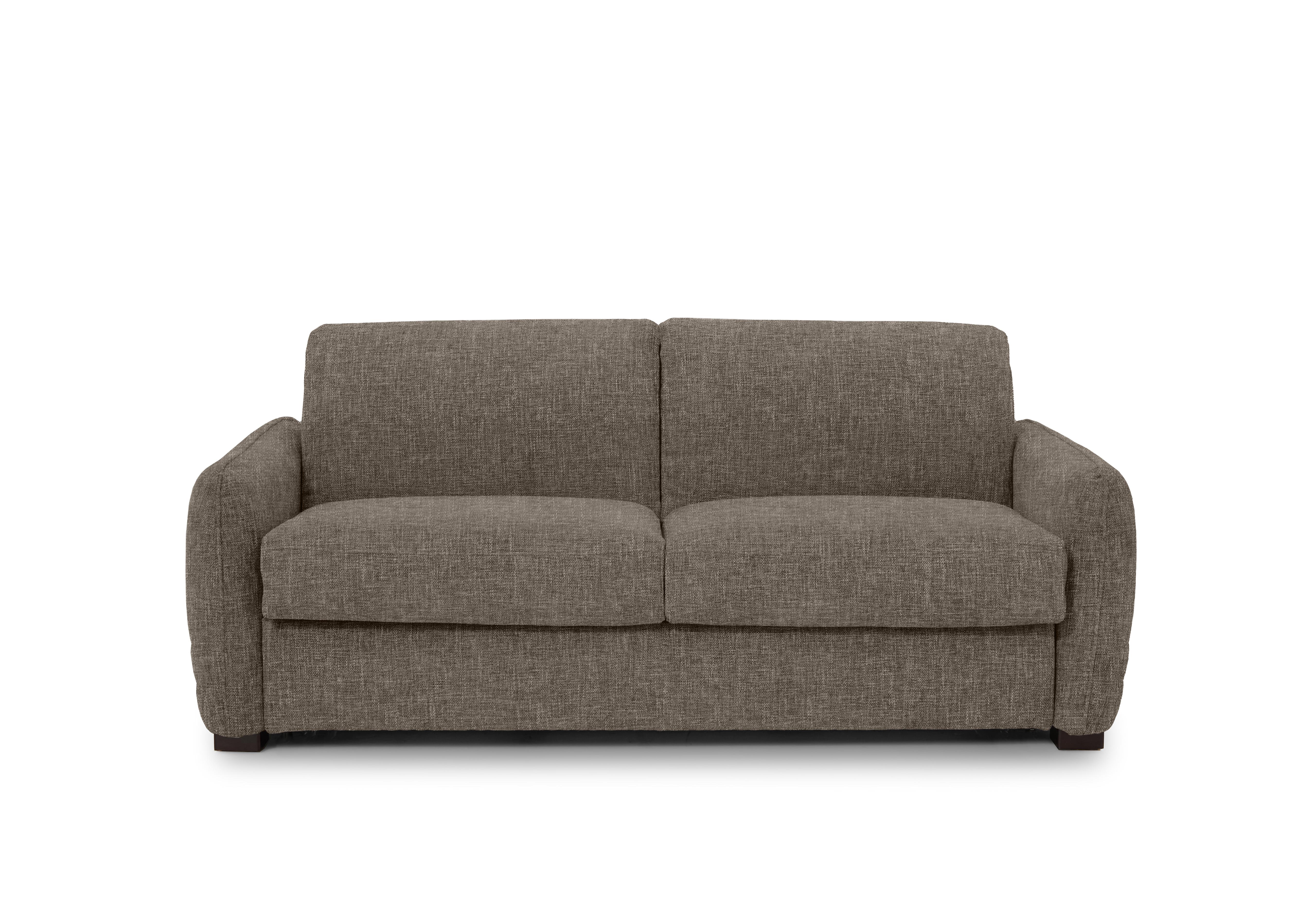 Jaxx Fabric Sofa Bed with Slim Arms in Anivia 15445 Brown on Furniture Village