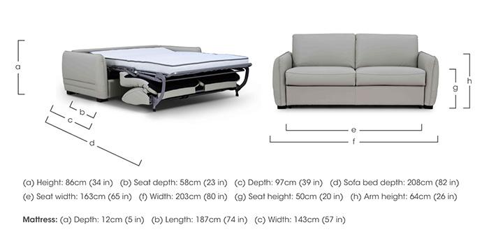 Jaxx Leather Sofa Bed with Slim Arms in  on Furniture Village