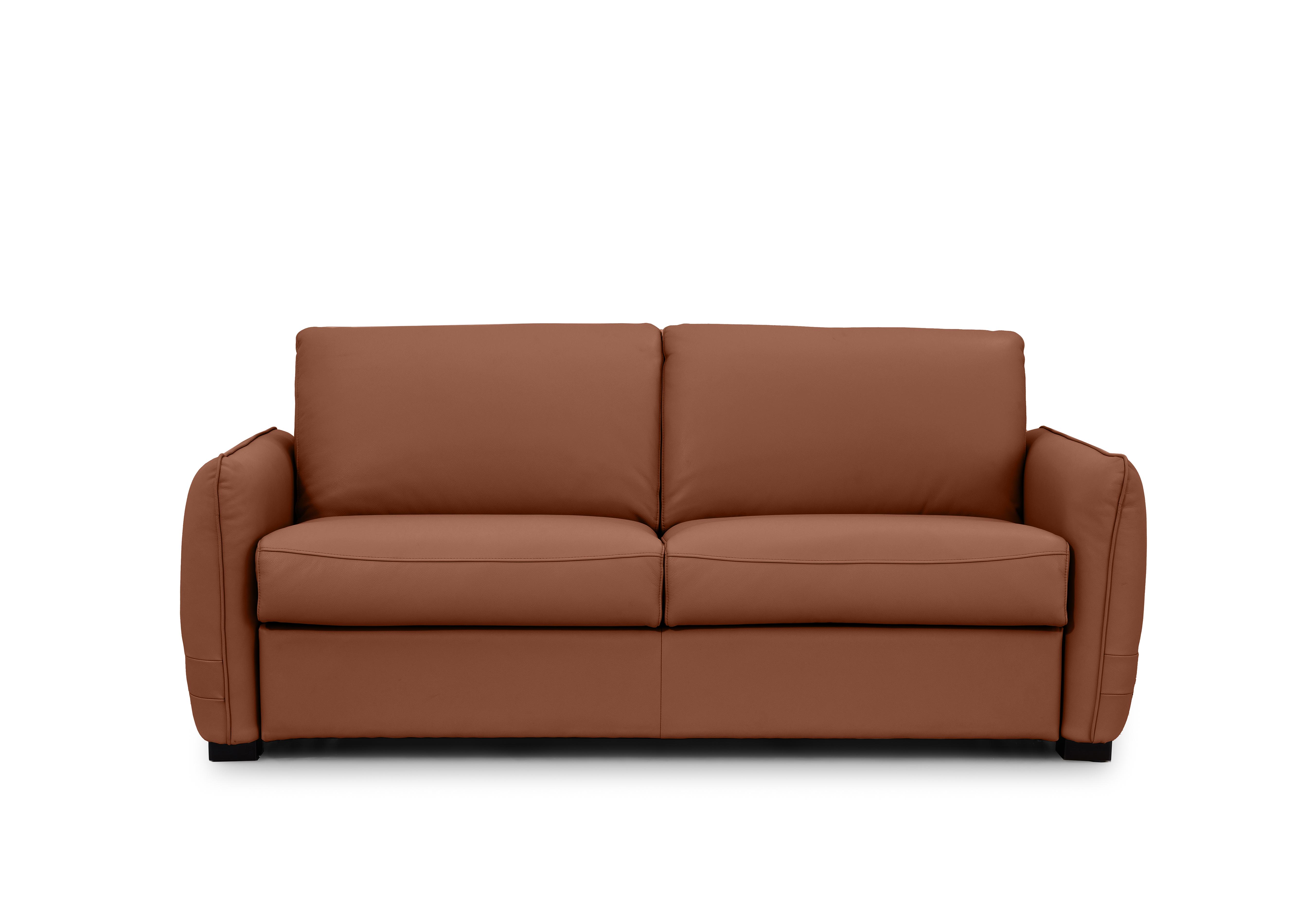 Jaxx Leather Sofa Bed with Slim Arms in Cat-60/07 Butterscotch on Furniture Village