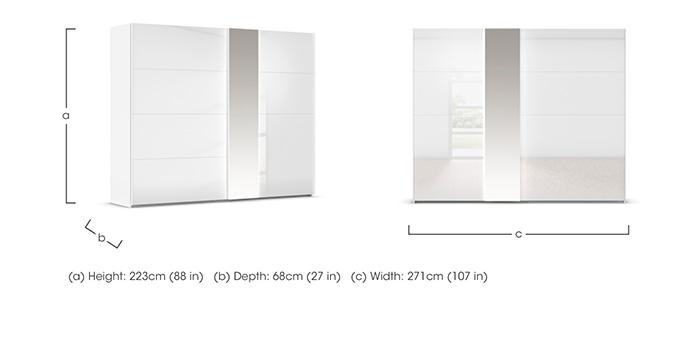 Cairns 271cm 2 Door Sliding Wardrobe with External Lights in  on Furniture Village