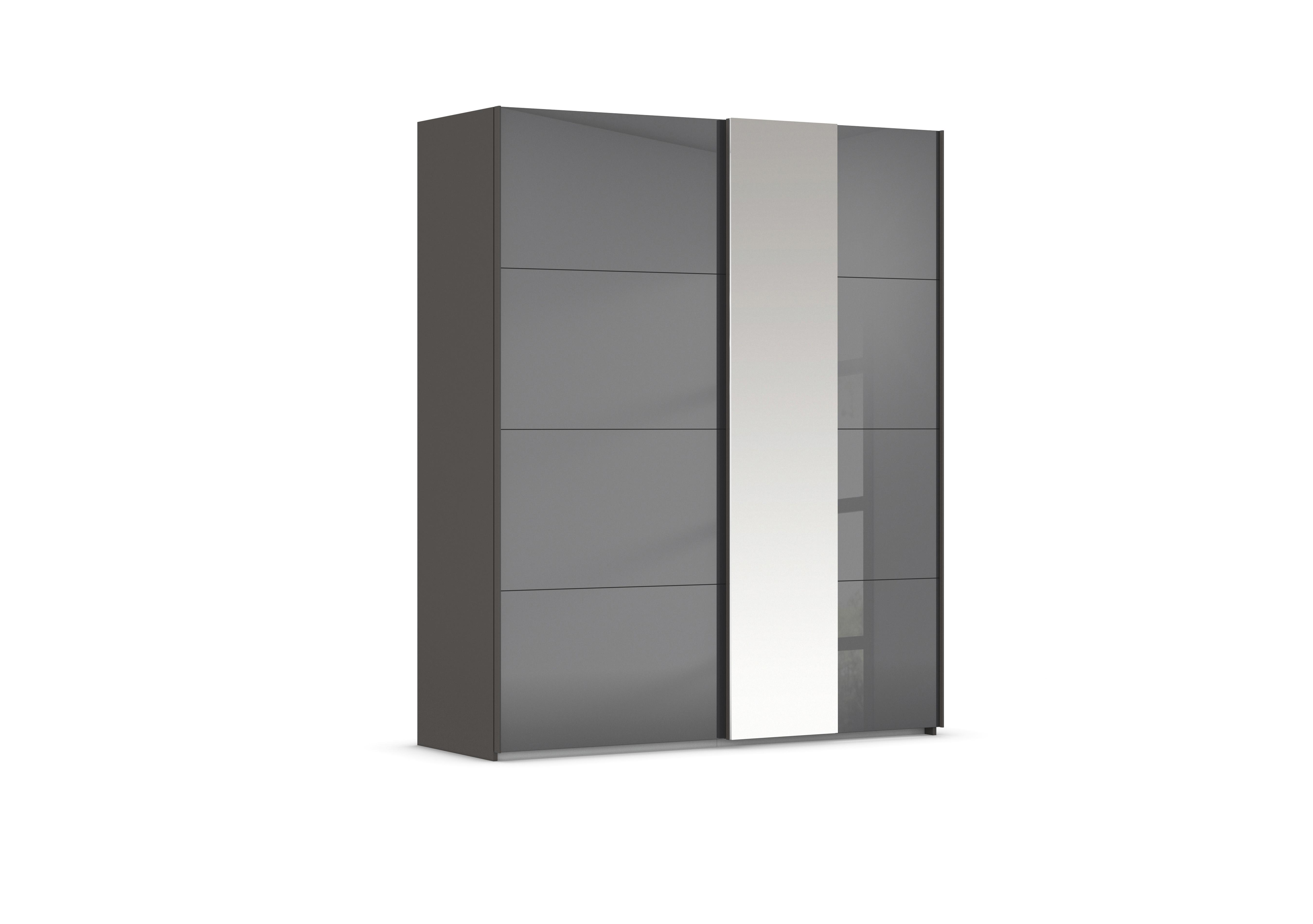 Cairns 181cm 2 Door Sliding Wardrobe in Graphite A140b Basalt Glass on Furniture Village
