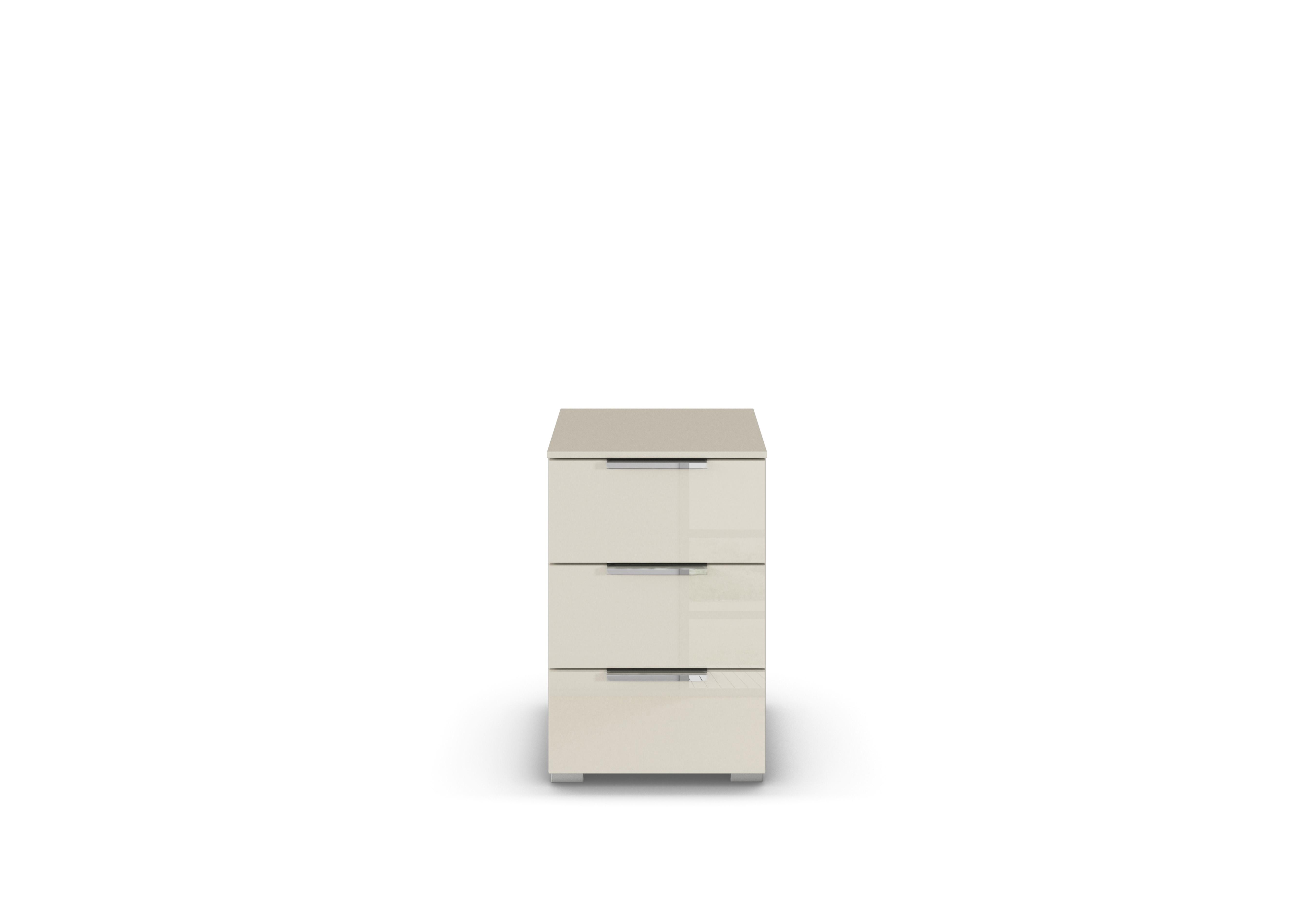 Cairns 3 Drawer Bedside Cabinet in Champagne Ag989champagne Glass on Furniture Village