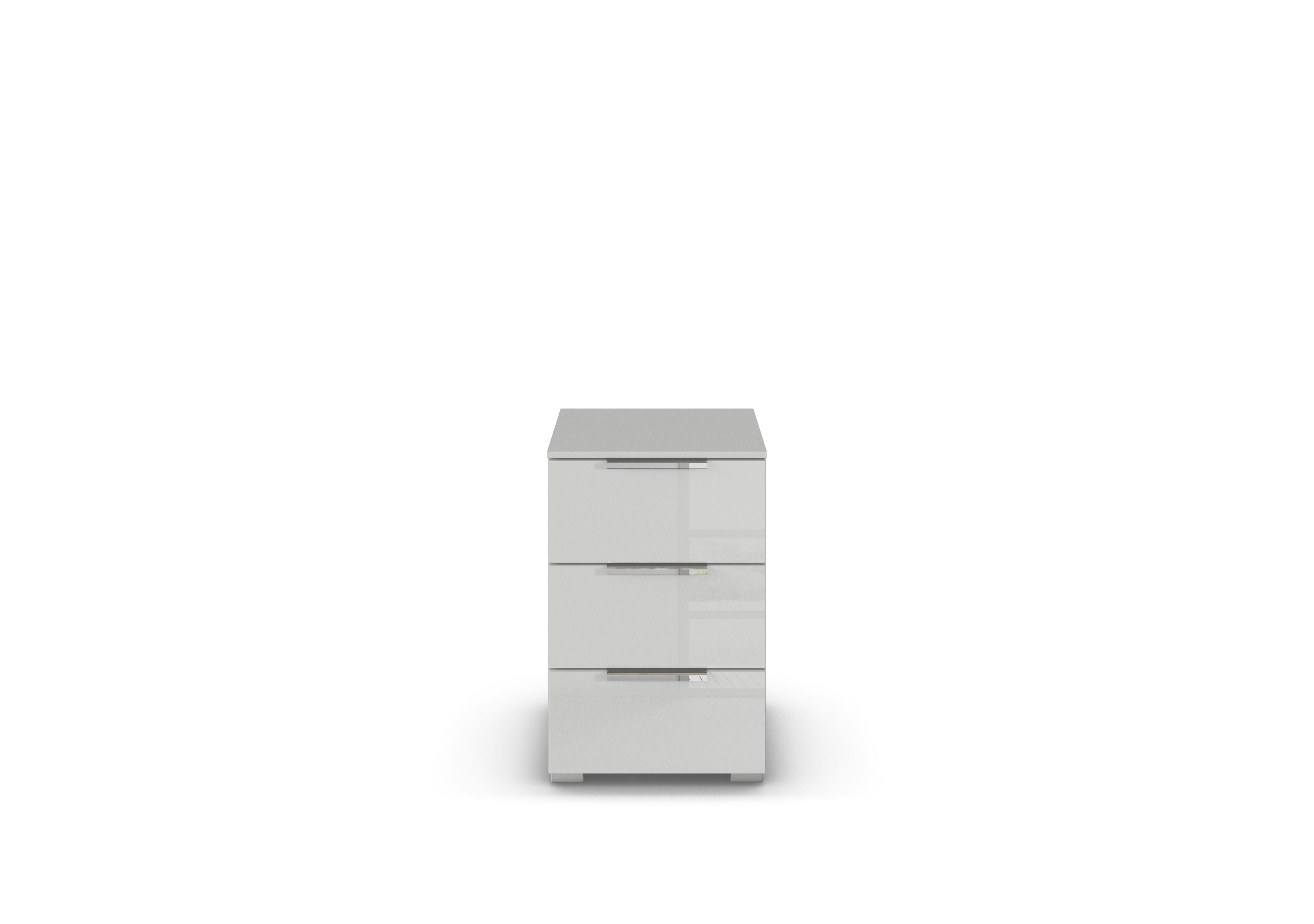 Cairns 3 Drawer Bedside Cabinet in Silk Grey A145bsilk Grey Glass on Furniture Village