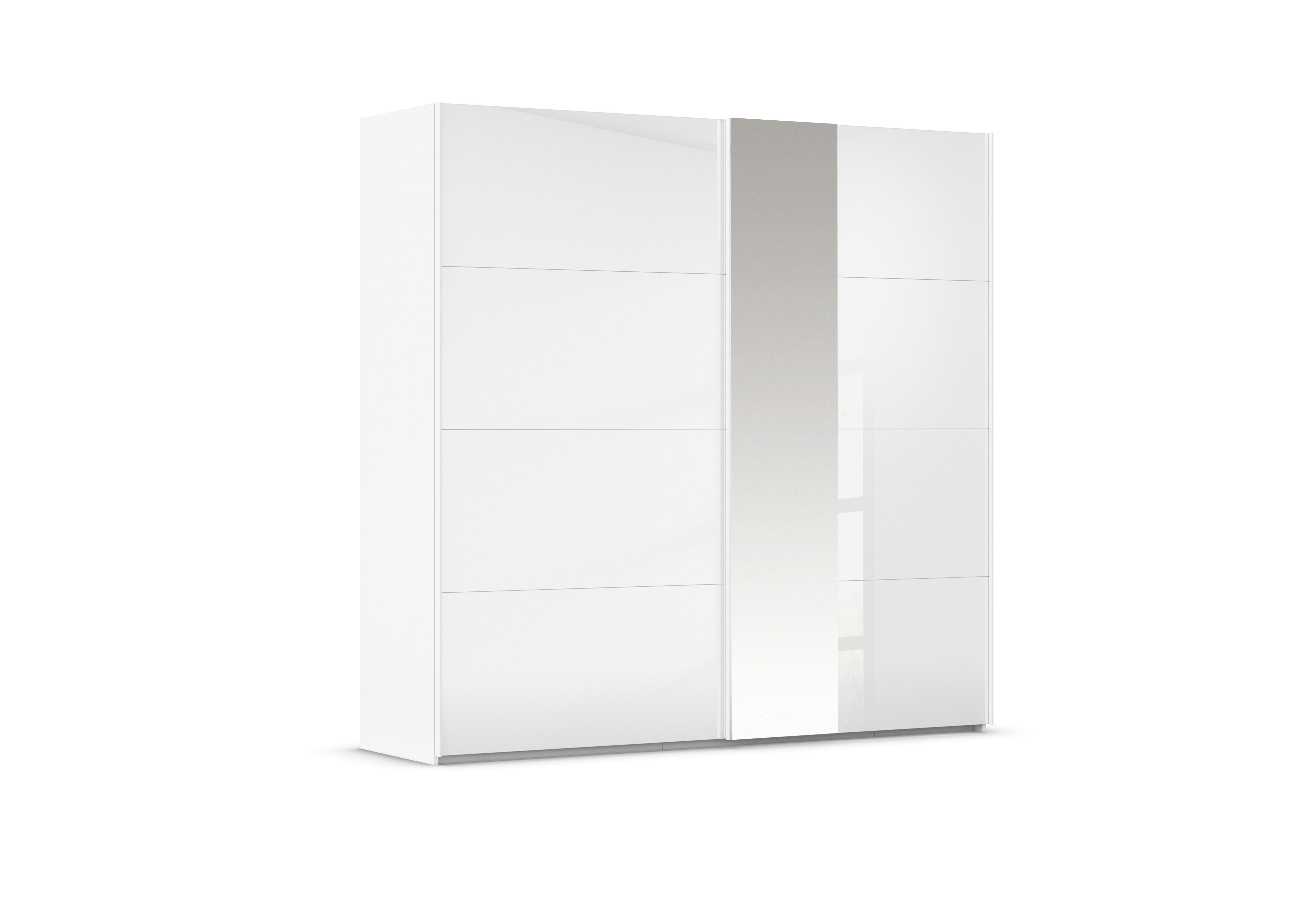 Cairns 226cm 2 Door Sliding Wardrobe in White A131b White Glass on Furniture Village