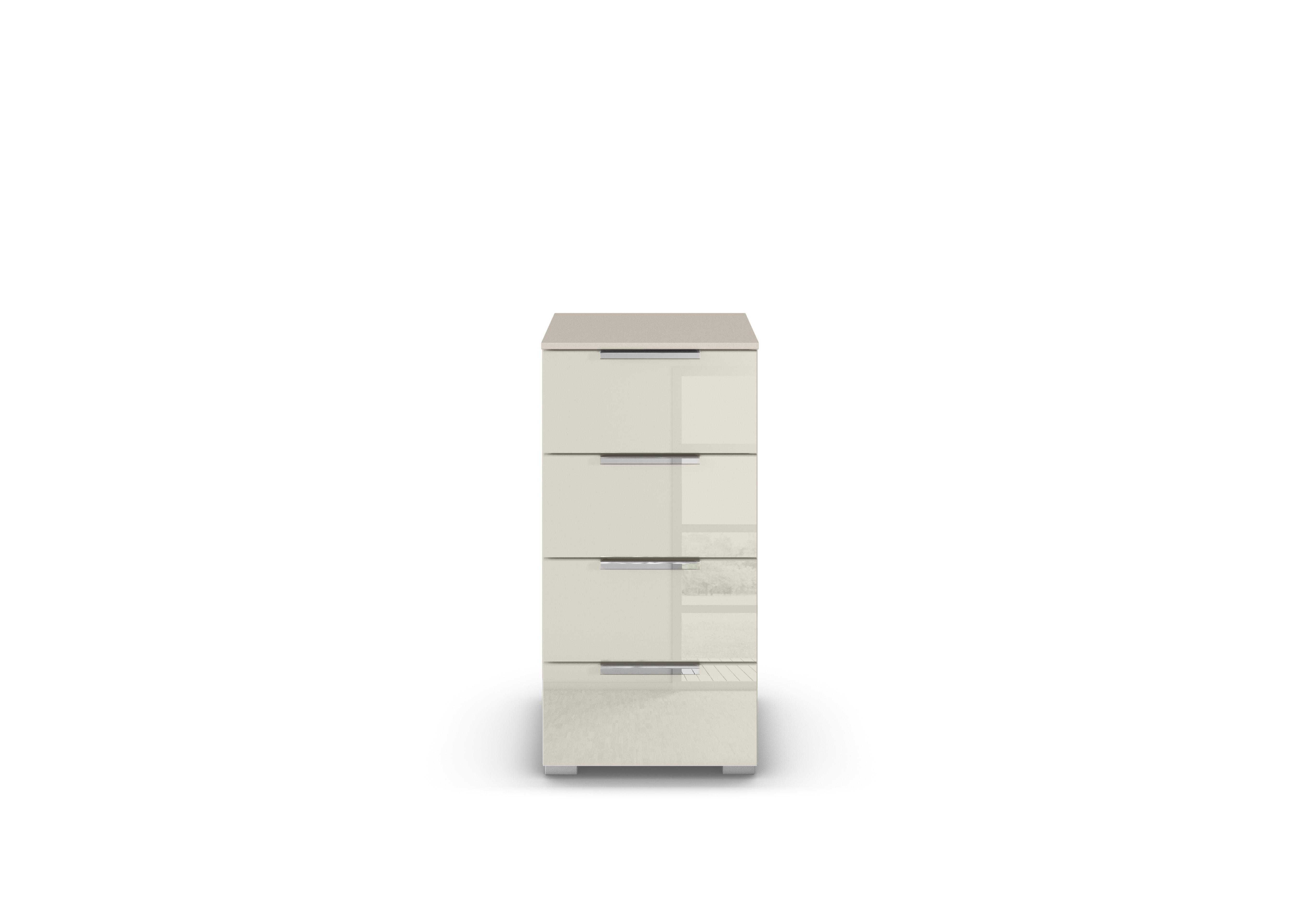 Cairns 4 Drawer Bedside Cabinet in Champagne Ag989champagne Glass on Furniture Village