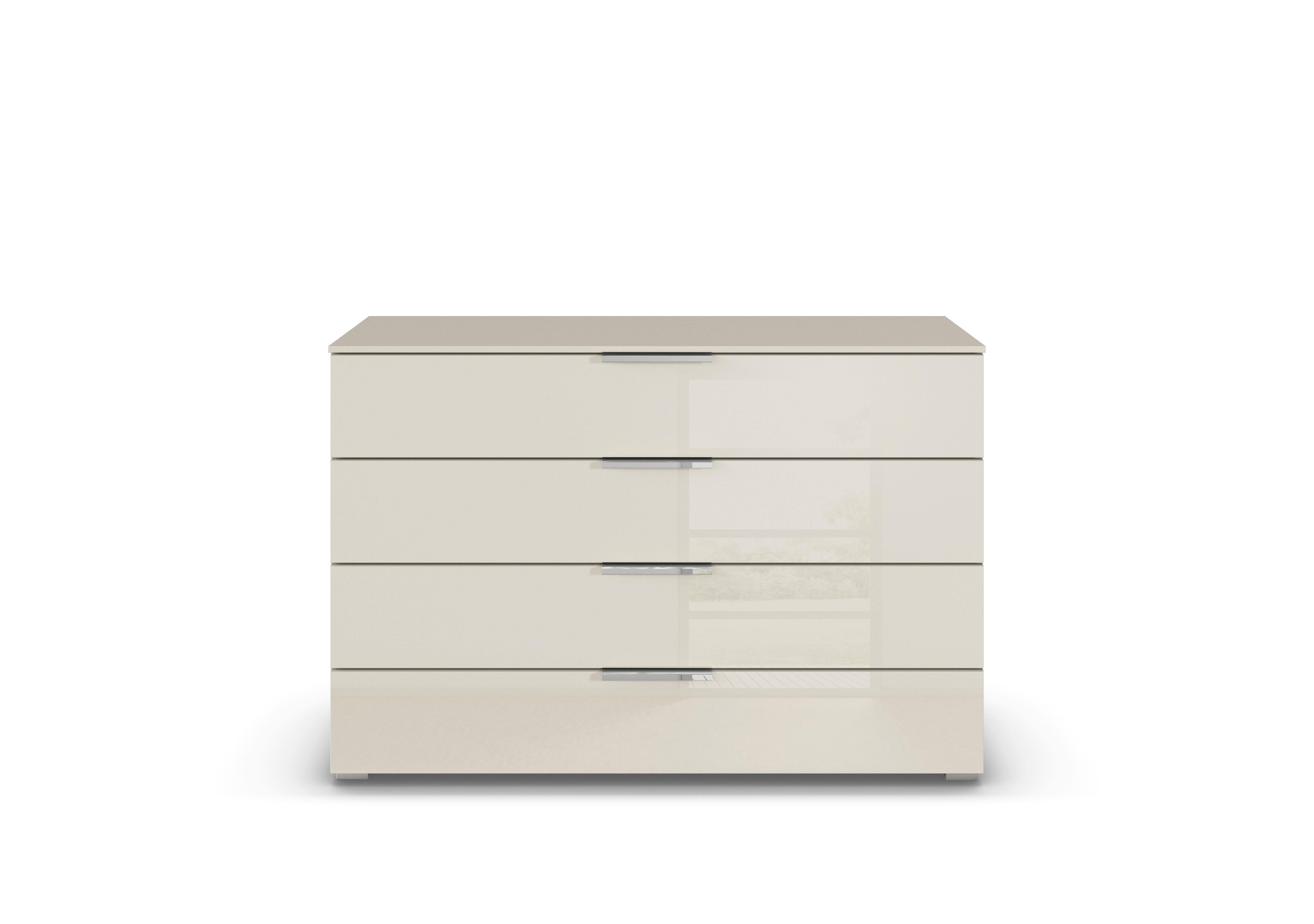 Cairns 4 Drawer Wide Chest in Champagne Ag989champagne Glass on Furniture Village