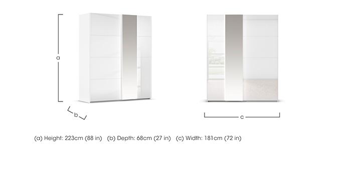 Cairns 181cm 2 Door Sliding Wardrobe with External Lights in  on Furniture Village