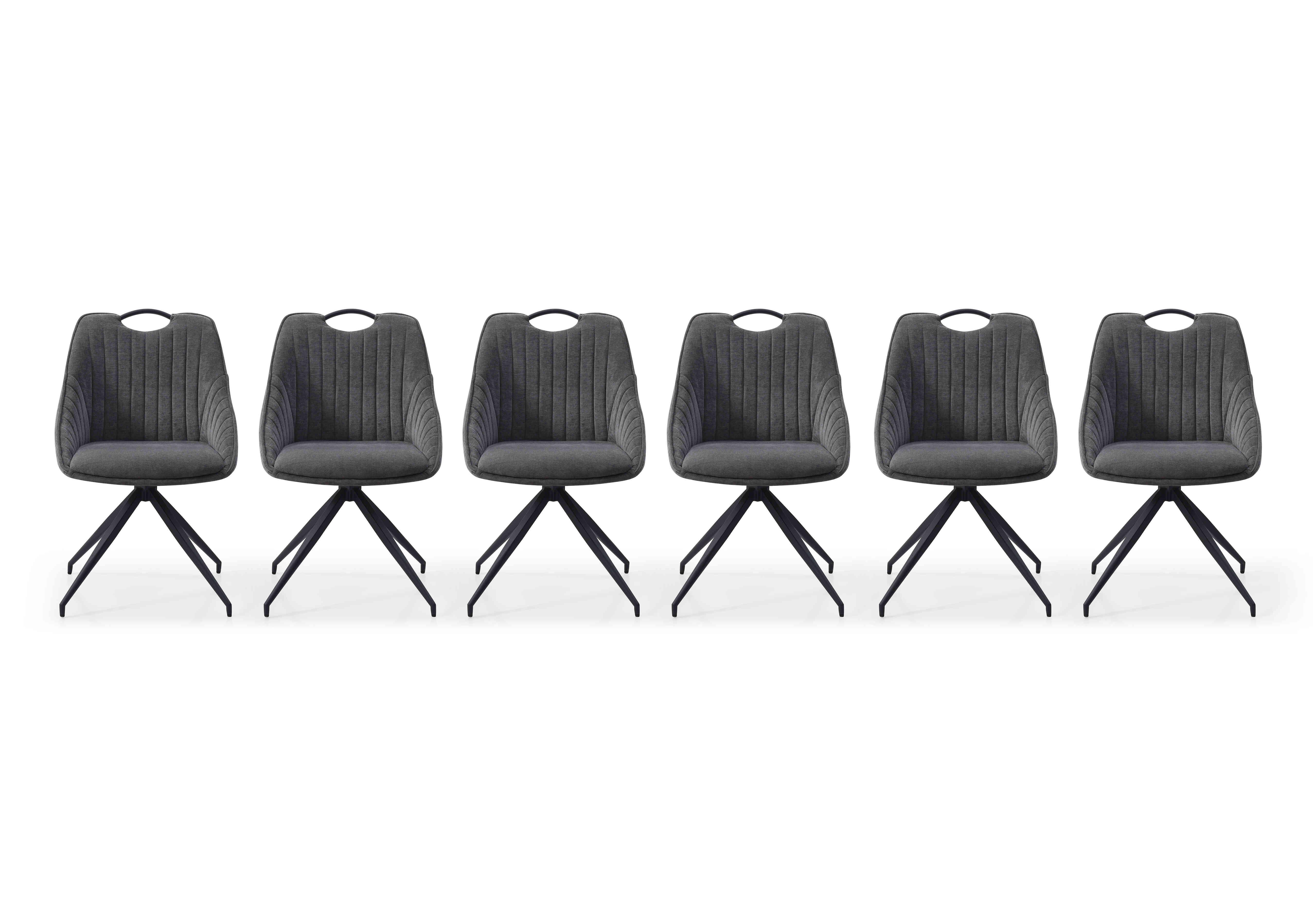 Jai Set of 6 Swivel Dining Chairs in Dark Grey on Furniture Village