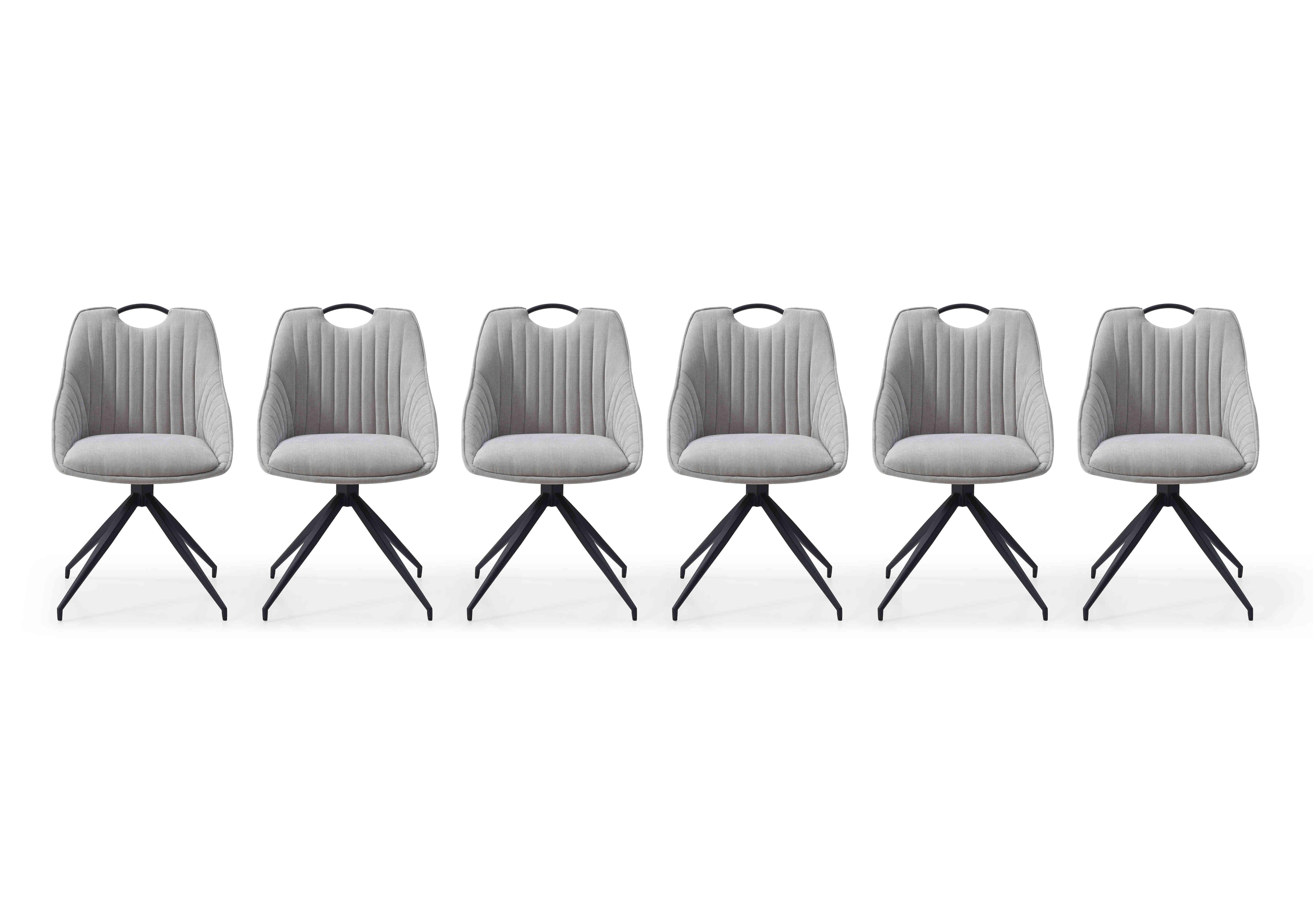 Jai Set of 6 Swivel Dining Chairs in Silver on Furniture Village