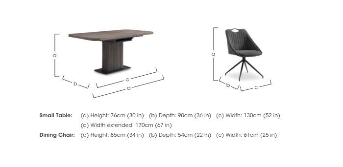 Jai Small Extending Dining Table with 4 Swivel Dining Chairs in  on Furniture Village