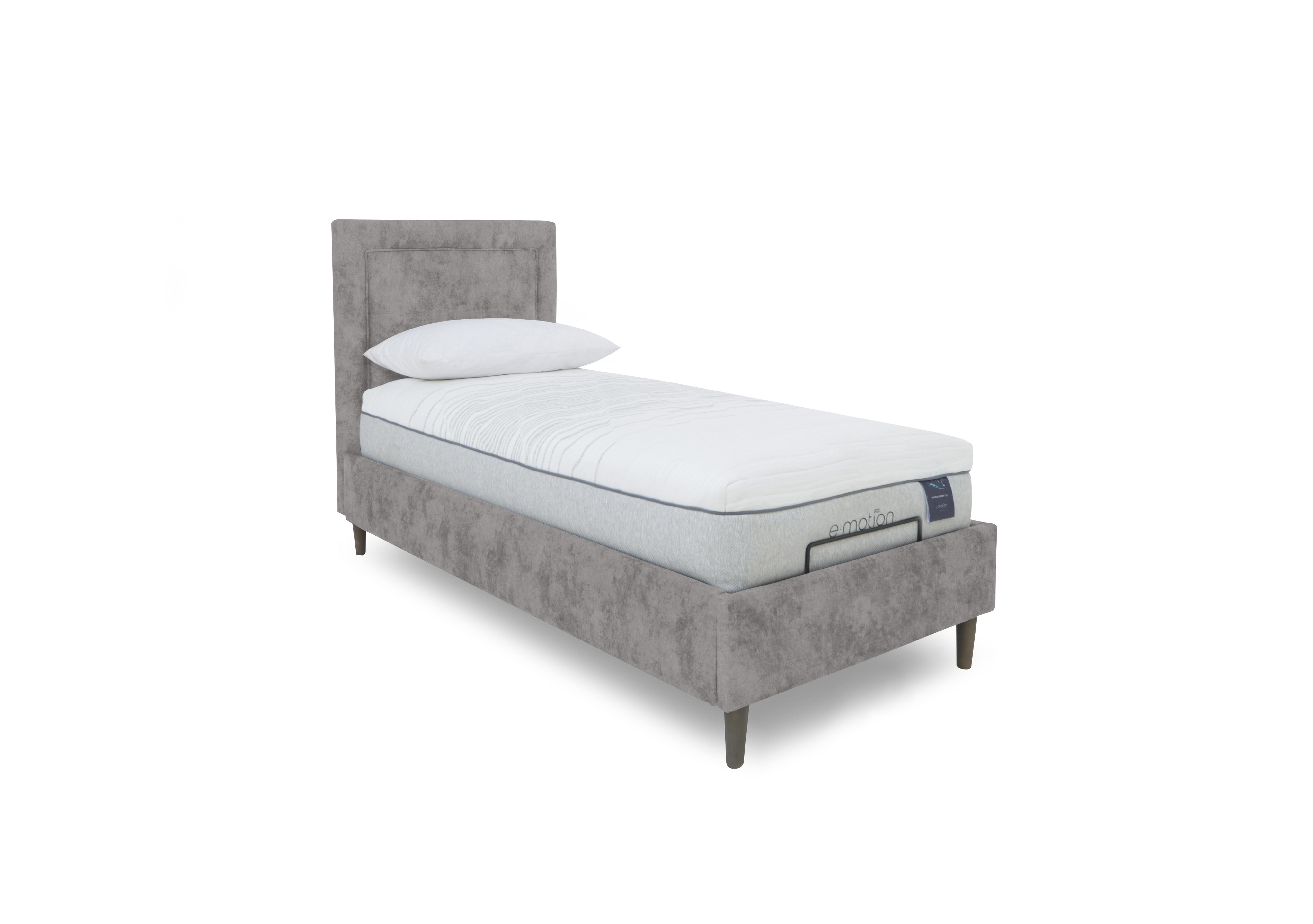 E-Motion Yumi Adjustable Bed Frame in Daytona Silver on Furniture Village