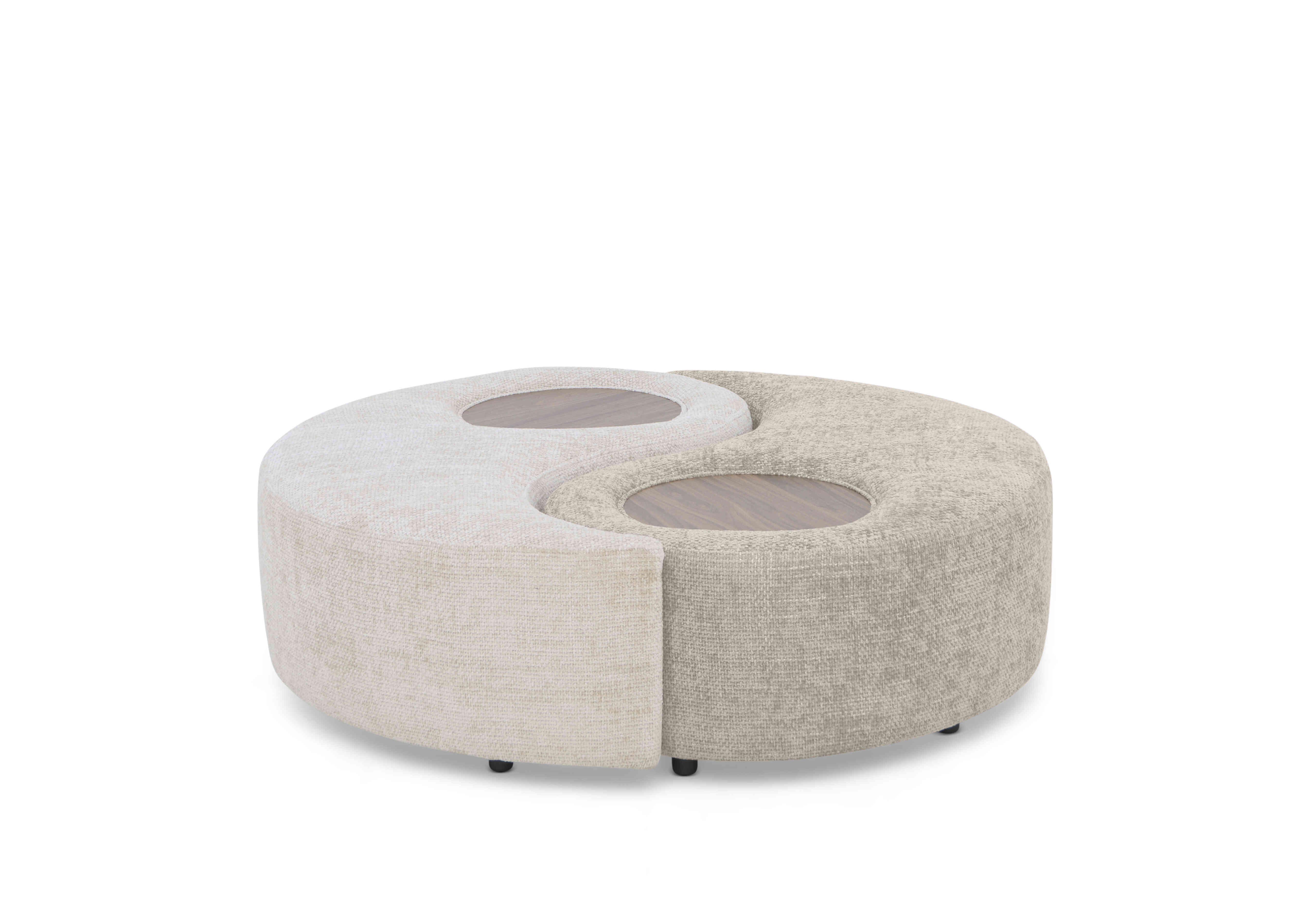 Boutique Darling Yin and Yang Footstool in Milo Cream / Linen on Furniture Village