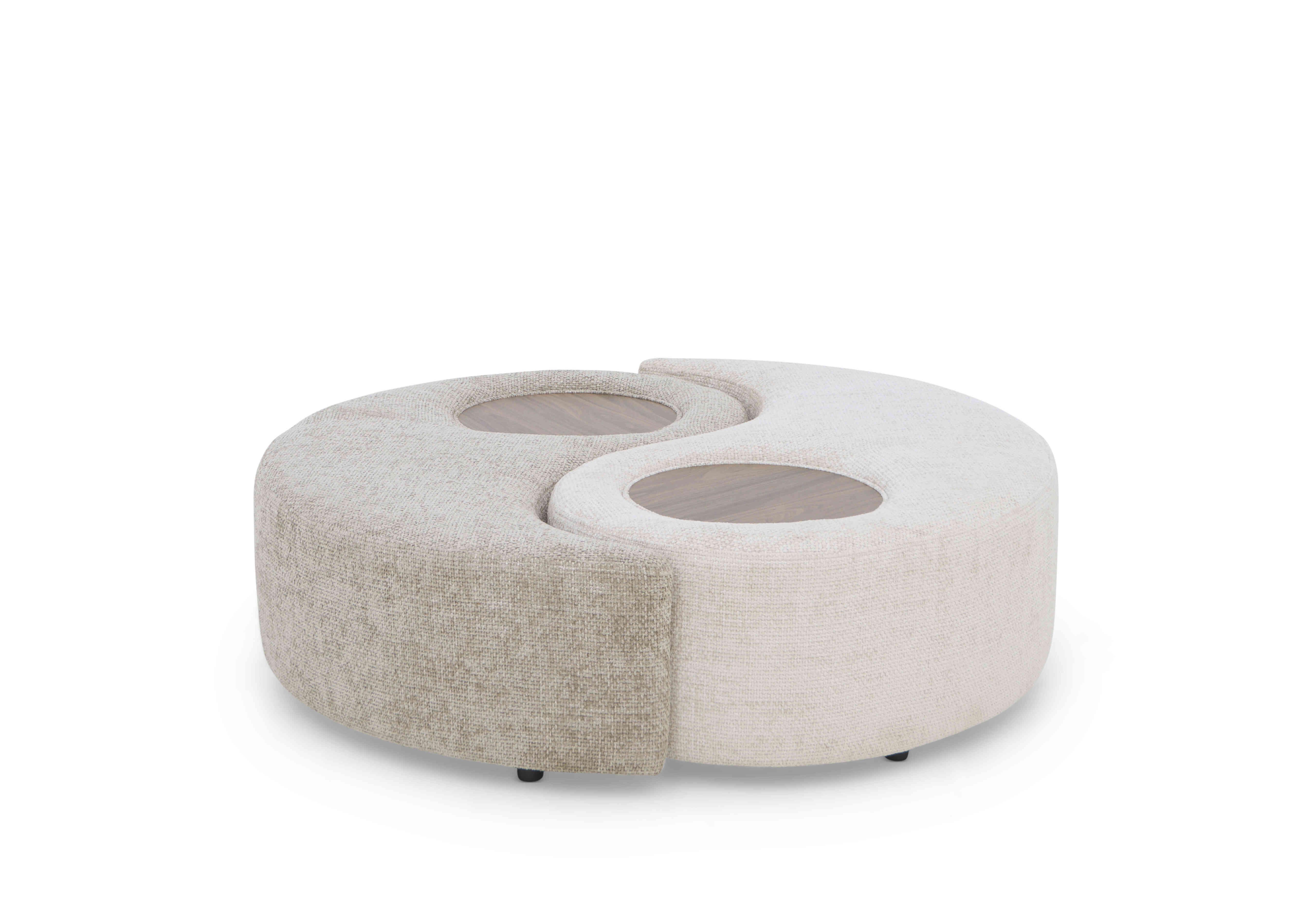 Boutique Darling Yin and Yang Footstool in Milo Cream / Mocha on Furniture Village