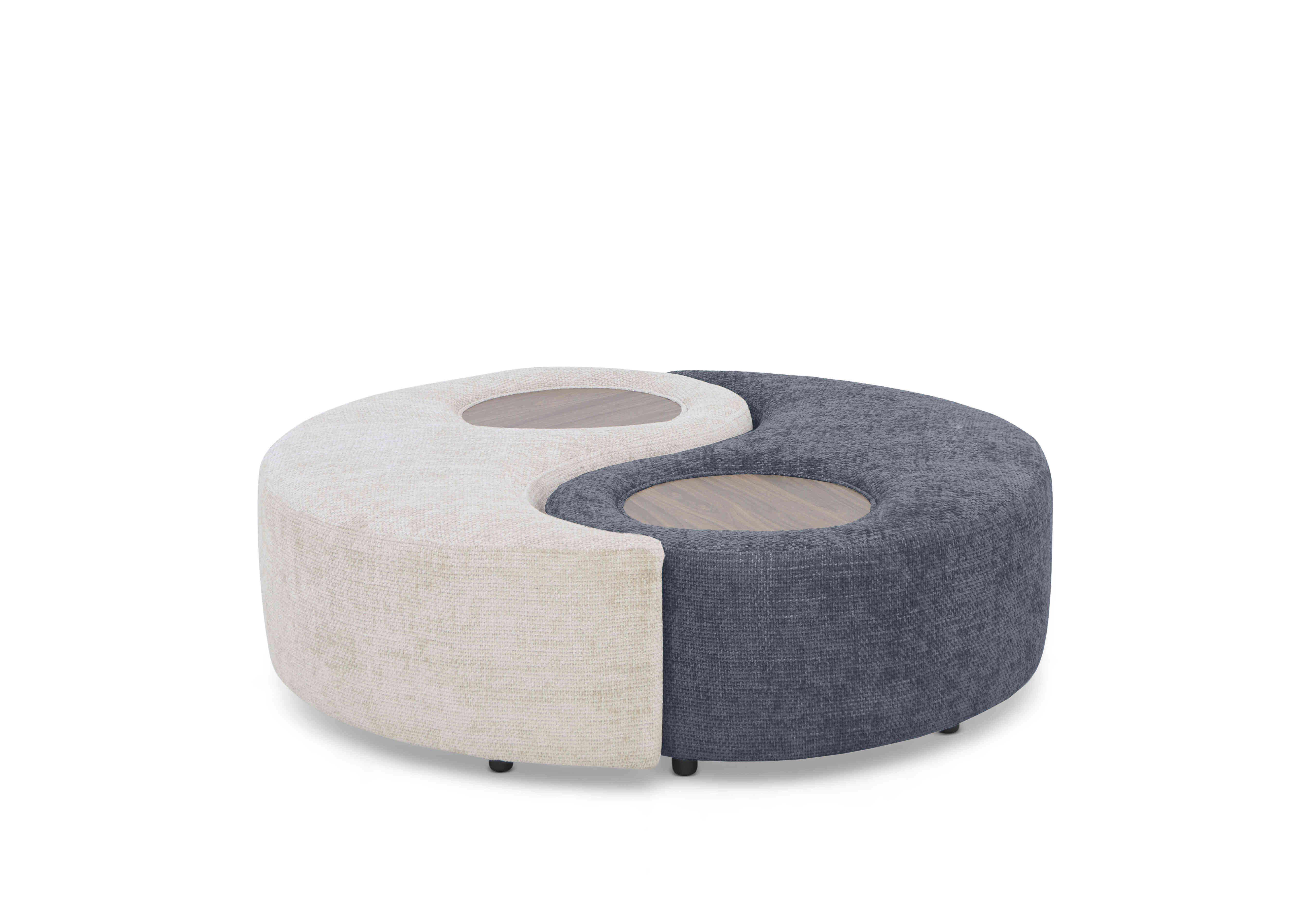Boutique Darling Yin and Yang Footstool in Milo Cream / Navy on Furniture Village