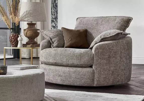Boutique Darling Swivel Cuddler Chair Furniture Village