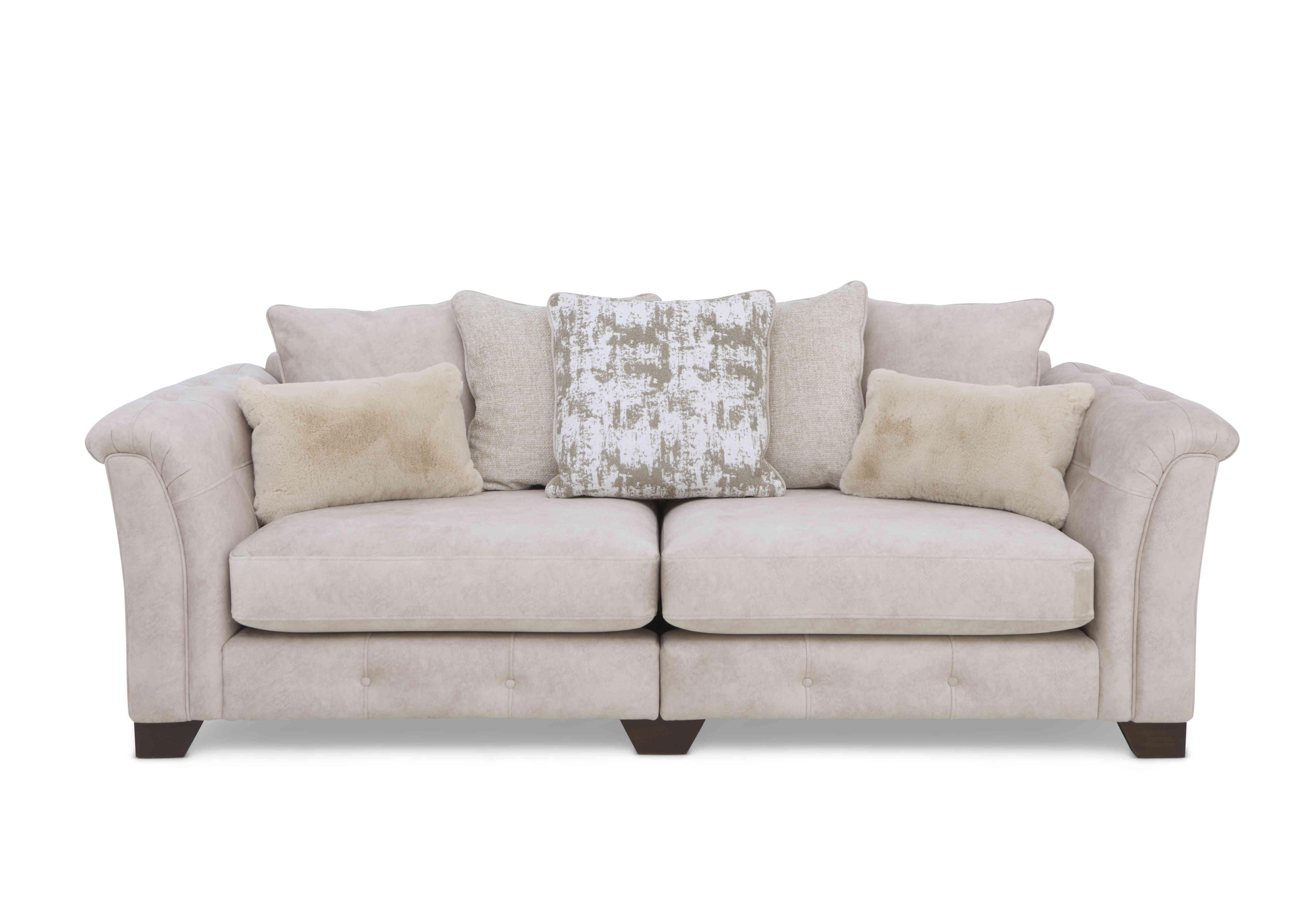 Aura 4 Seater Scatter Back Split Frame Sofa in Kenzo Cream Dw Ft on Furniture Village