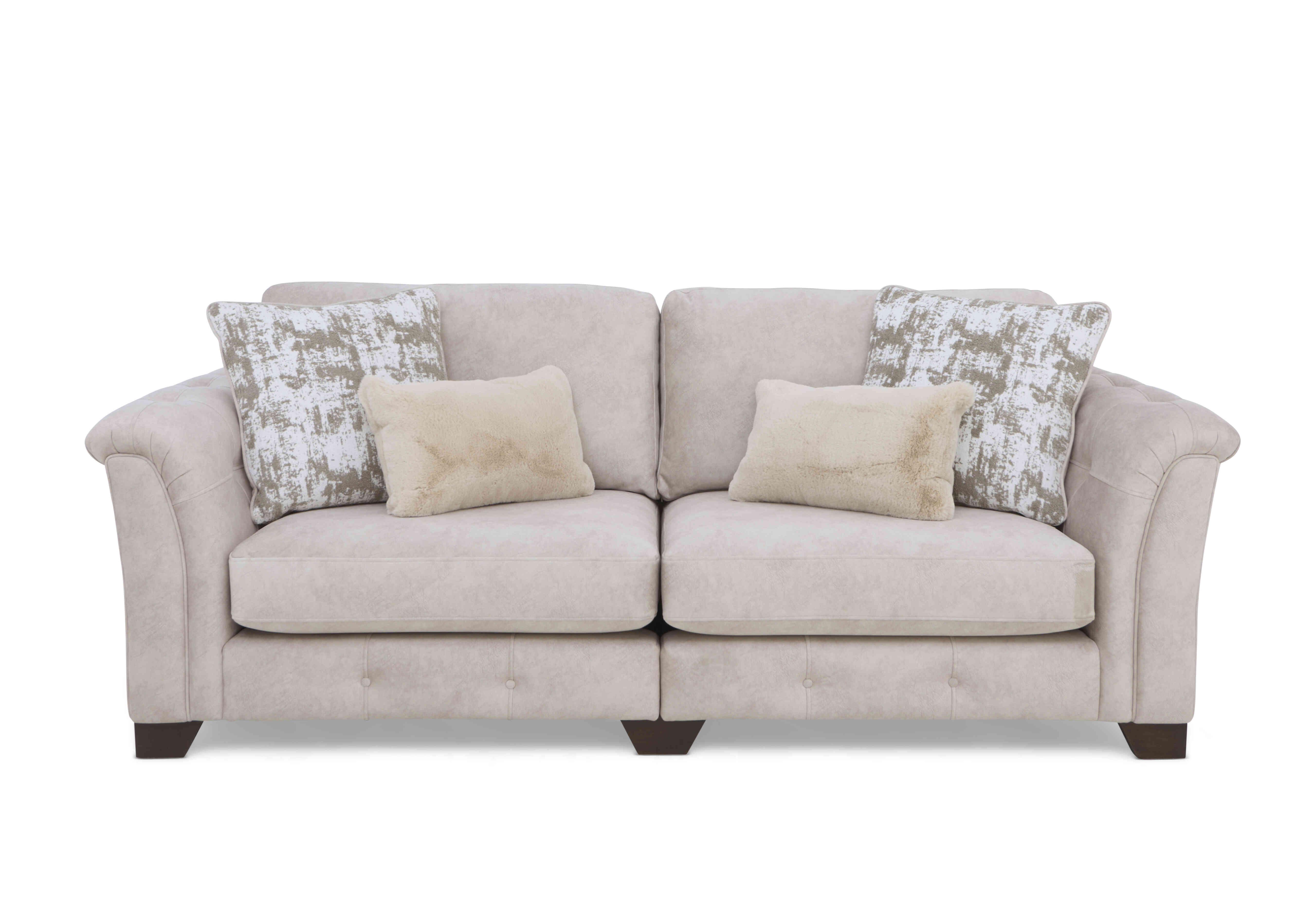 Boutique Aura 4 Seater Classic Back Split Frame Sofa in Kenzo Cream Dw Ft on Furniture Village