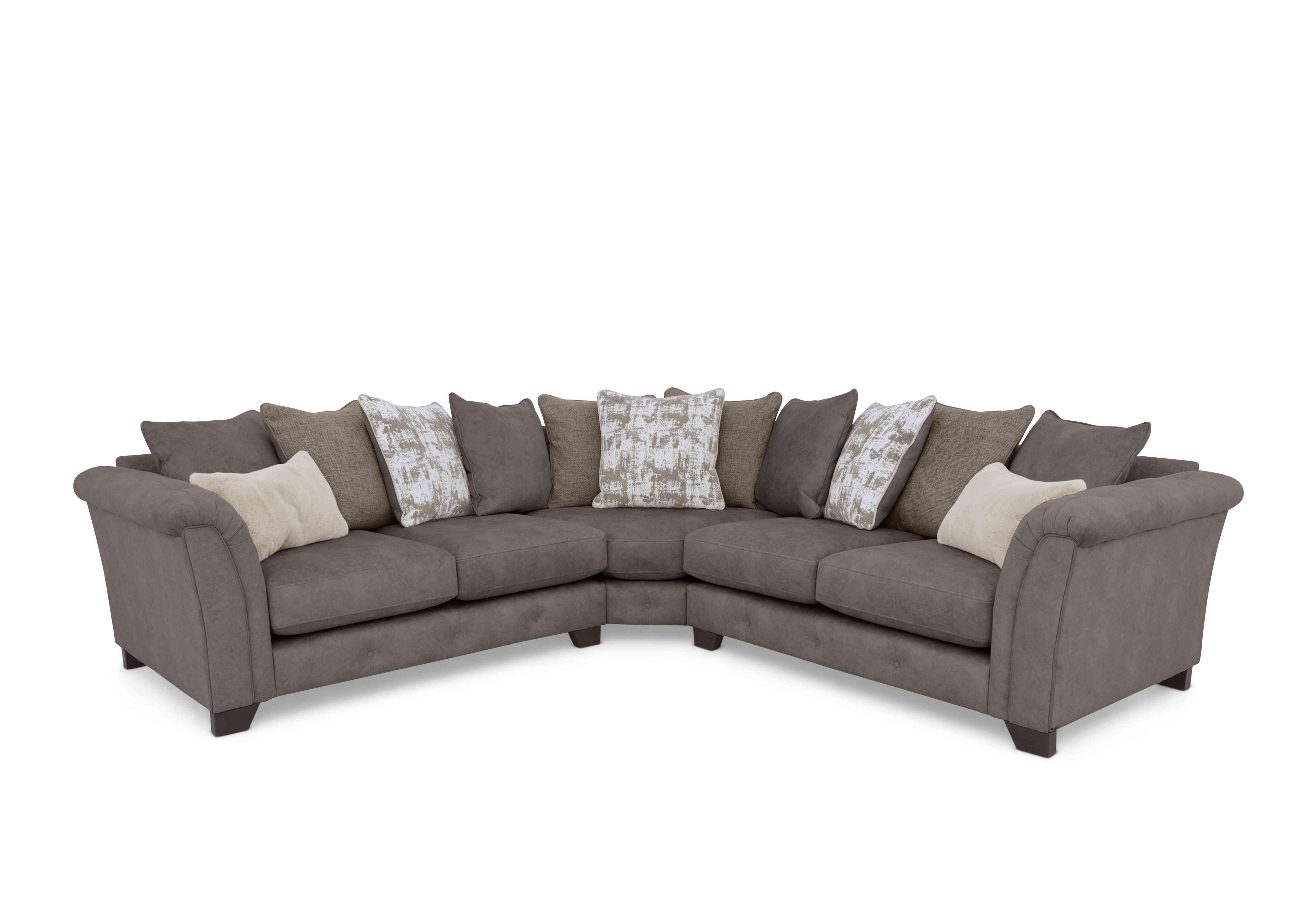 Boutique Aura Large Scatter Back Corner Sofa in Kenzo Chocolate Dw Ft on Furniture Village