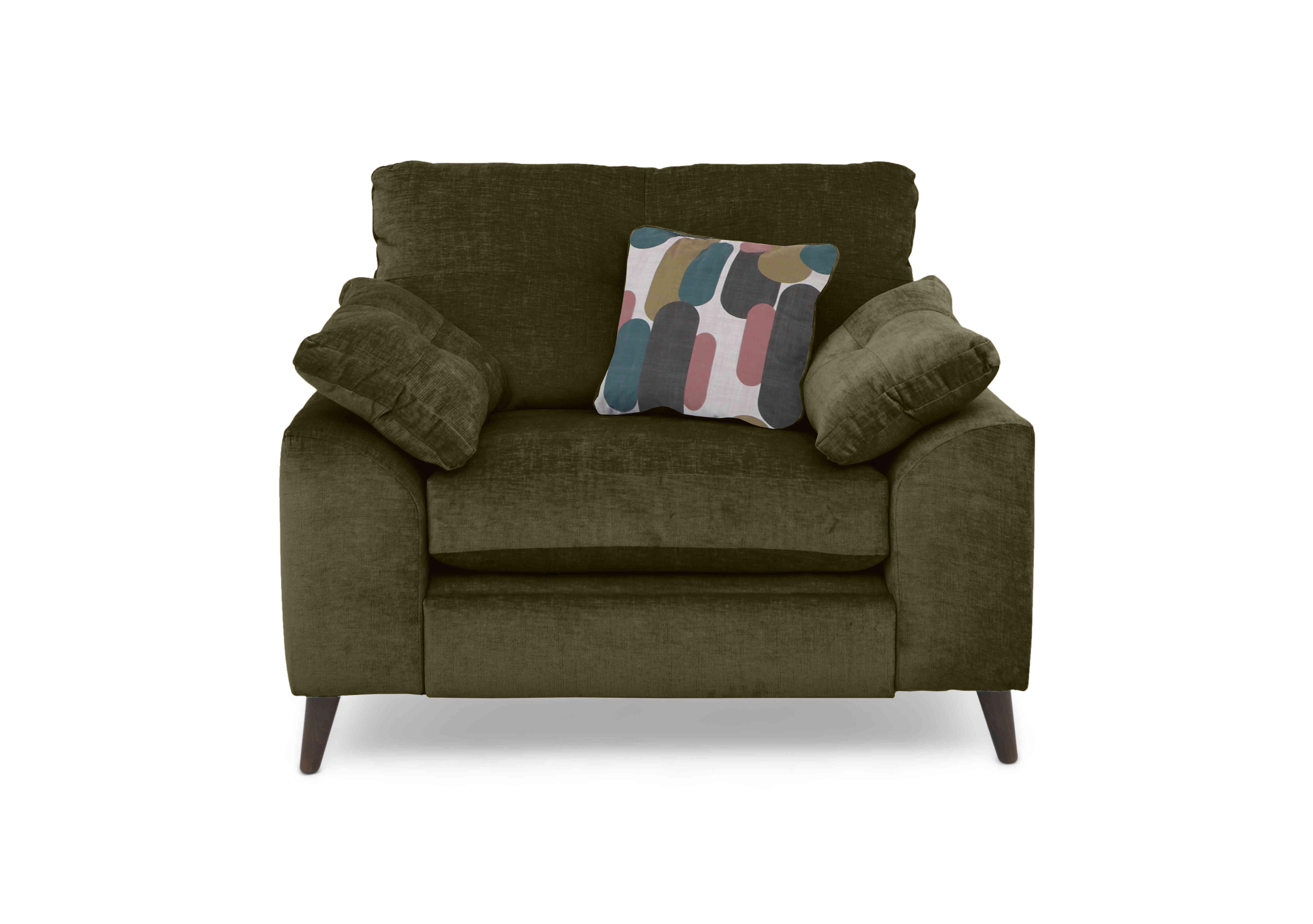 Malibu Snuggler Chair in Dion Olive Dw Ft on Furniture Village