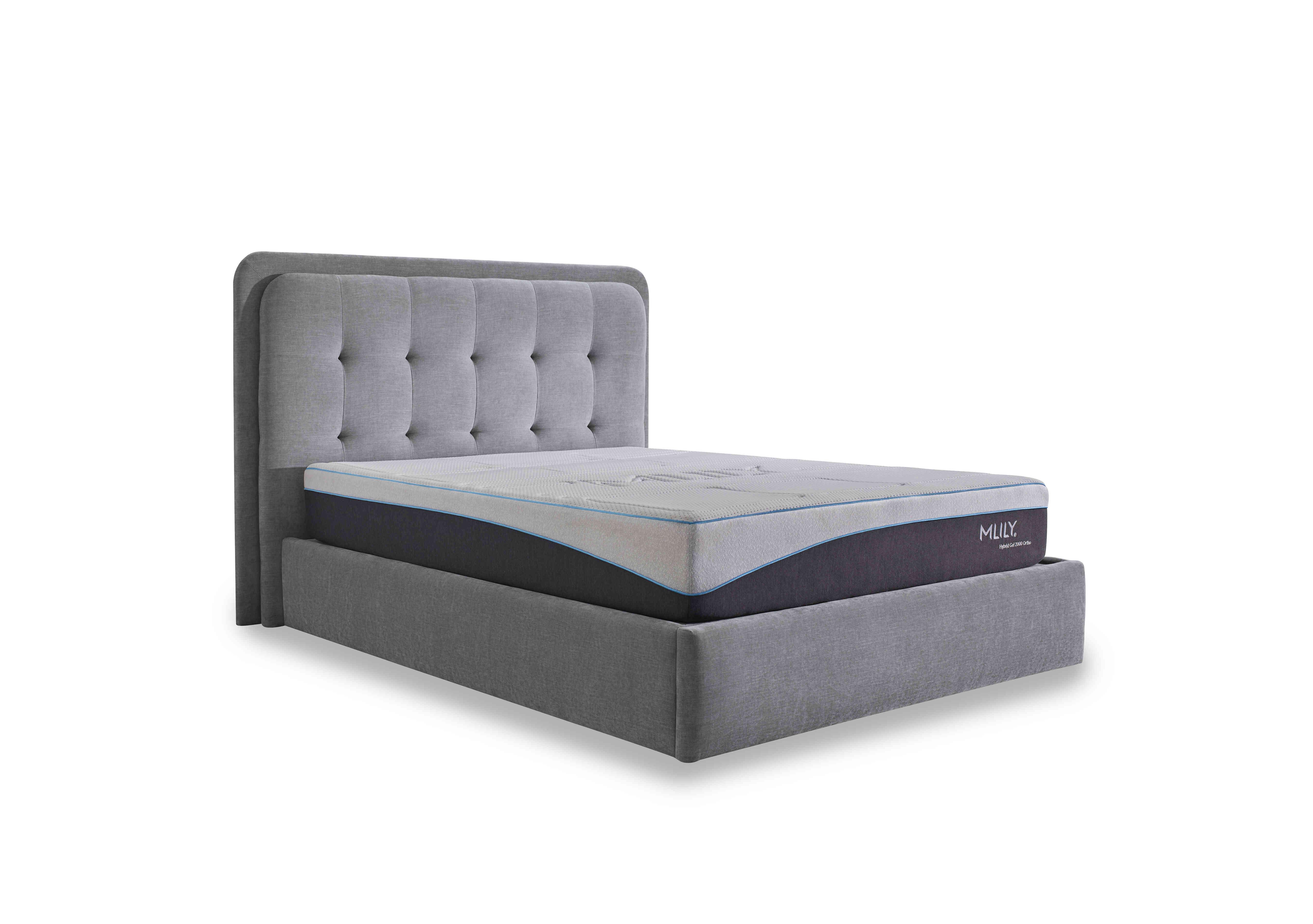 Ray LED End Lift Ottoman Bed Frame in Cloudy Grey on Furniture Village