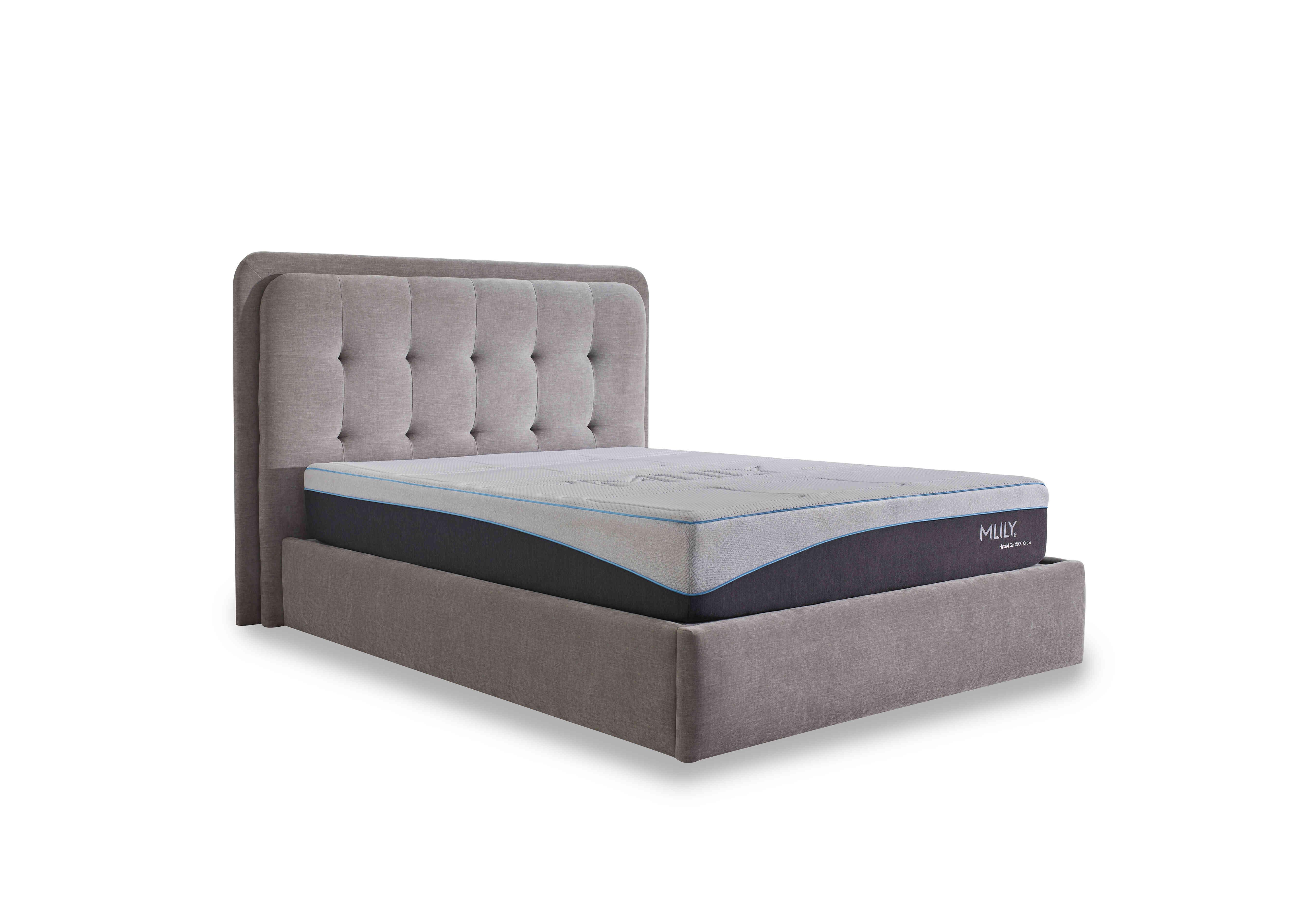 Ray LED End Lift Ottoman Bed Frame in Mandarin Light Grey on Furniture Village