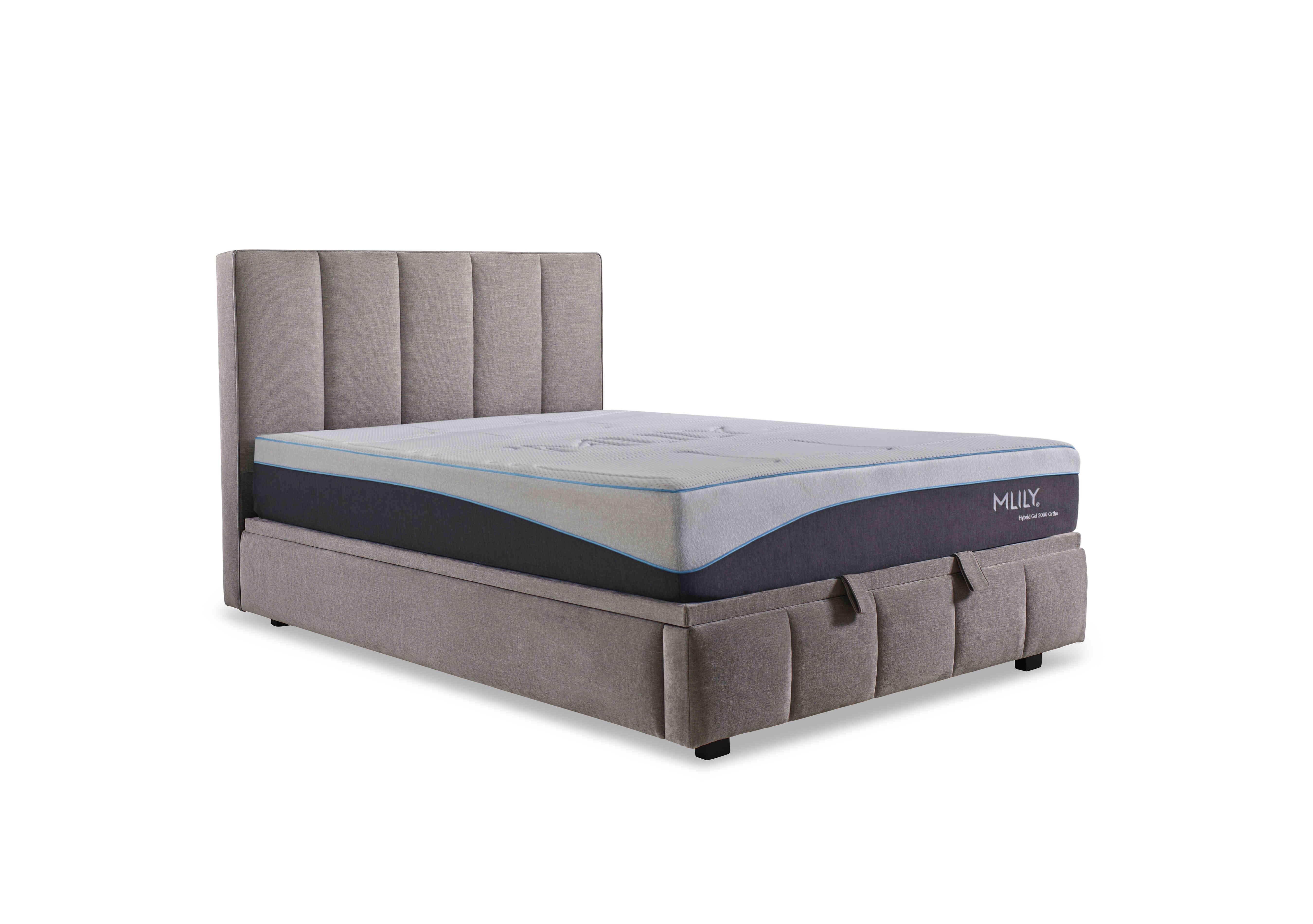 Telosa Electric End Lift Ottoman Bed Frame in Mandarin Light Grey on Furniture Village