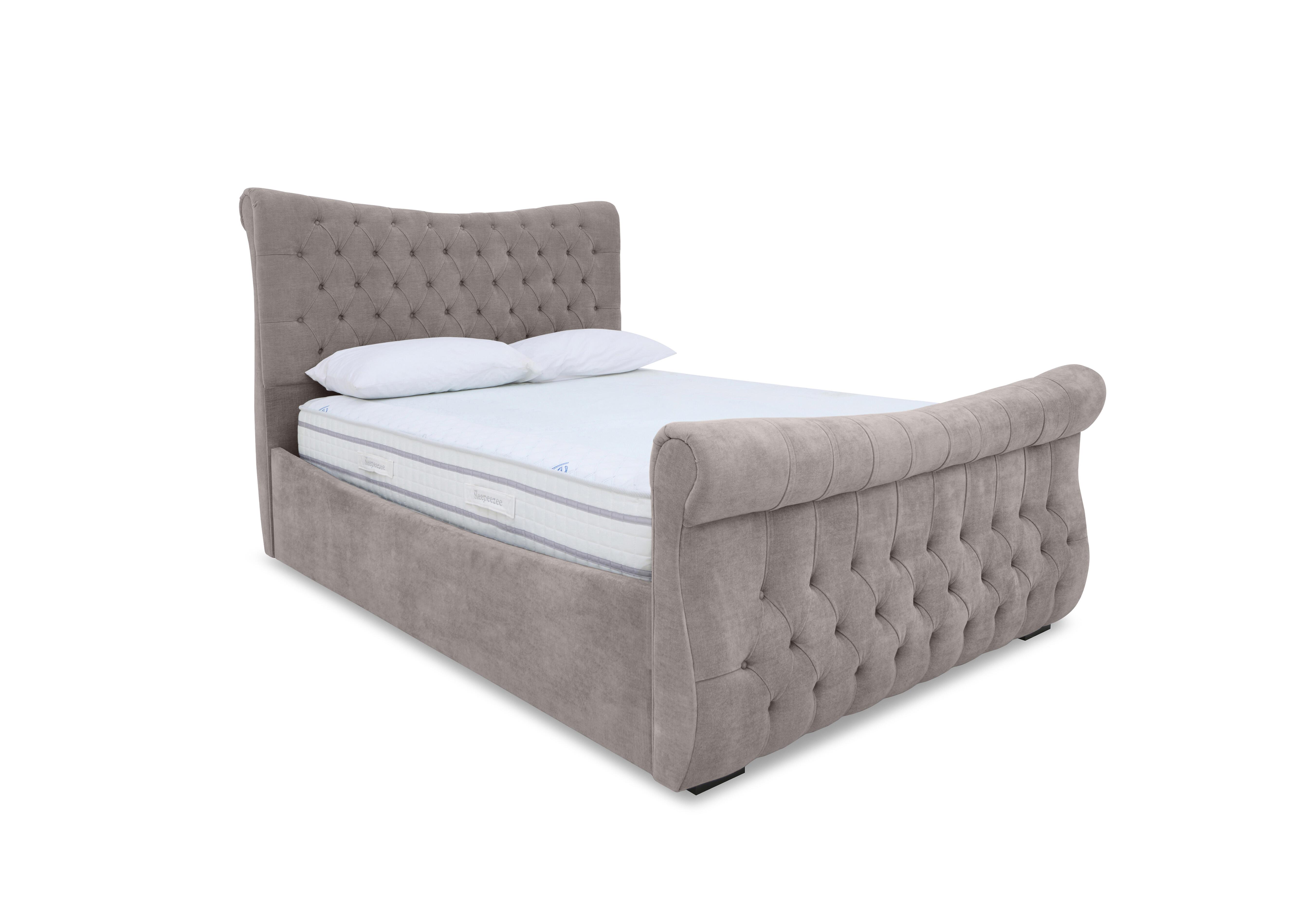 Lance Right Hand Side Opening Ottoman Bed Frame in Aston Latte on Furniture Village