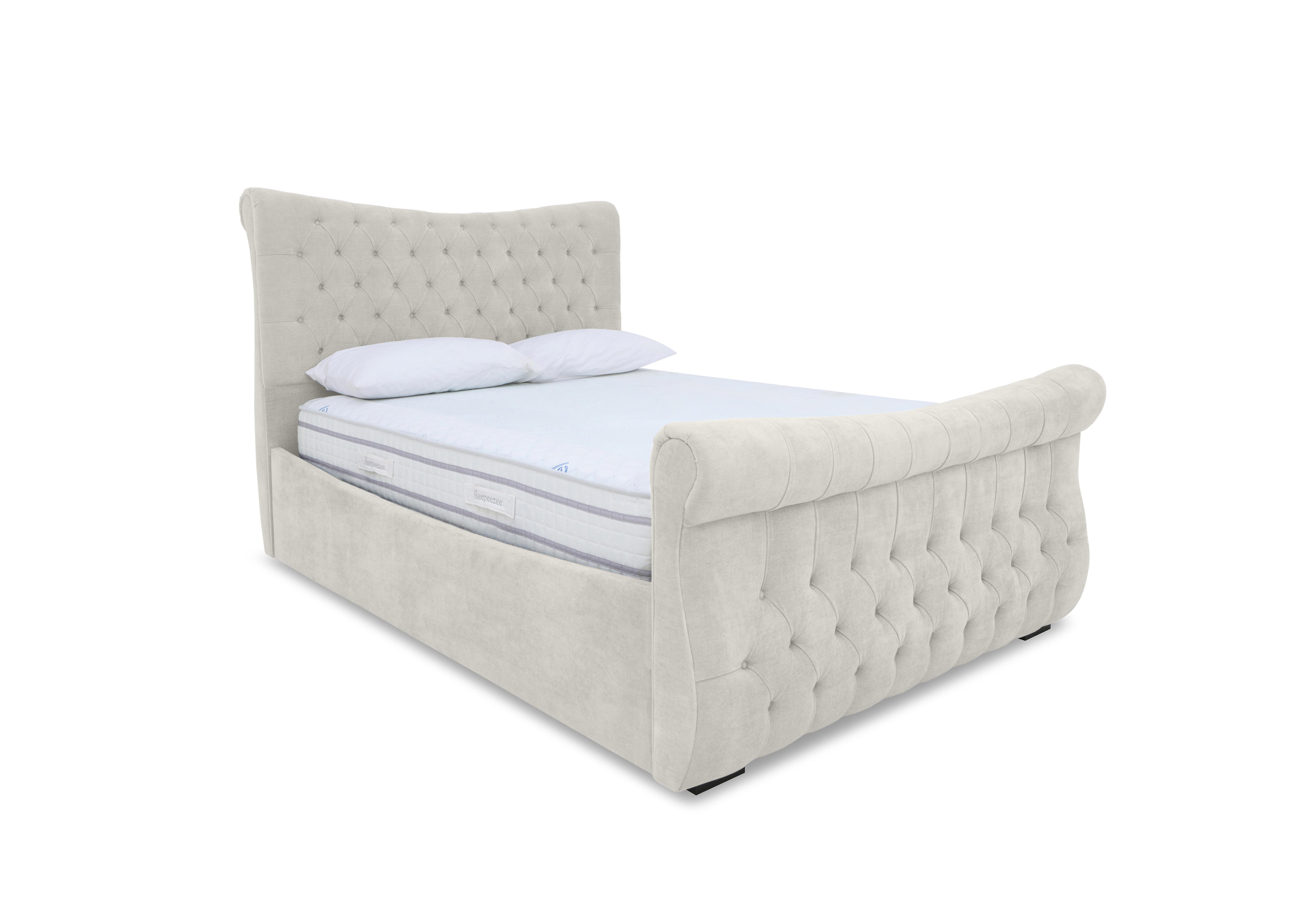 Lance Right Hand Side Opening Ottoman Bed Frame in Aston Linen on Furniture Village