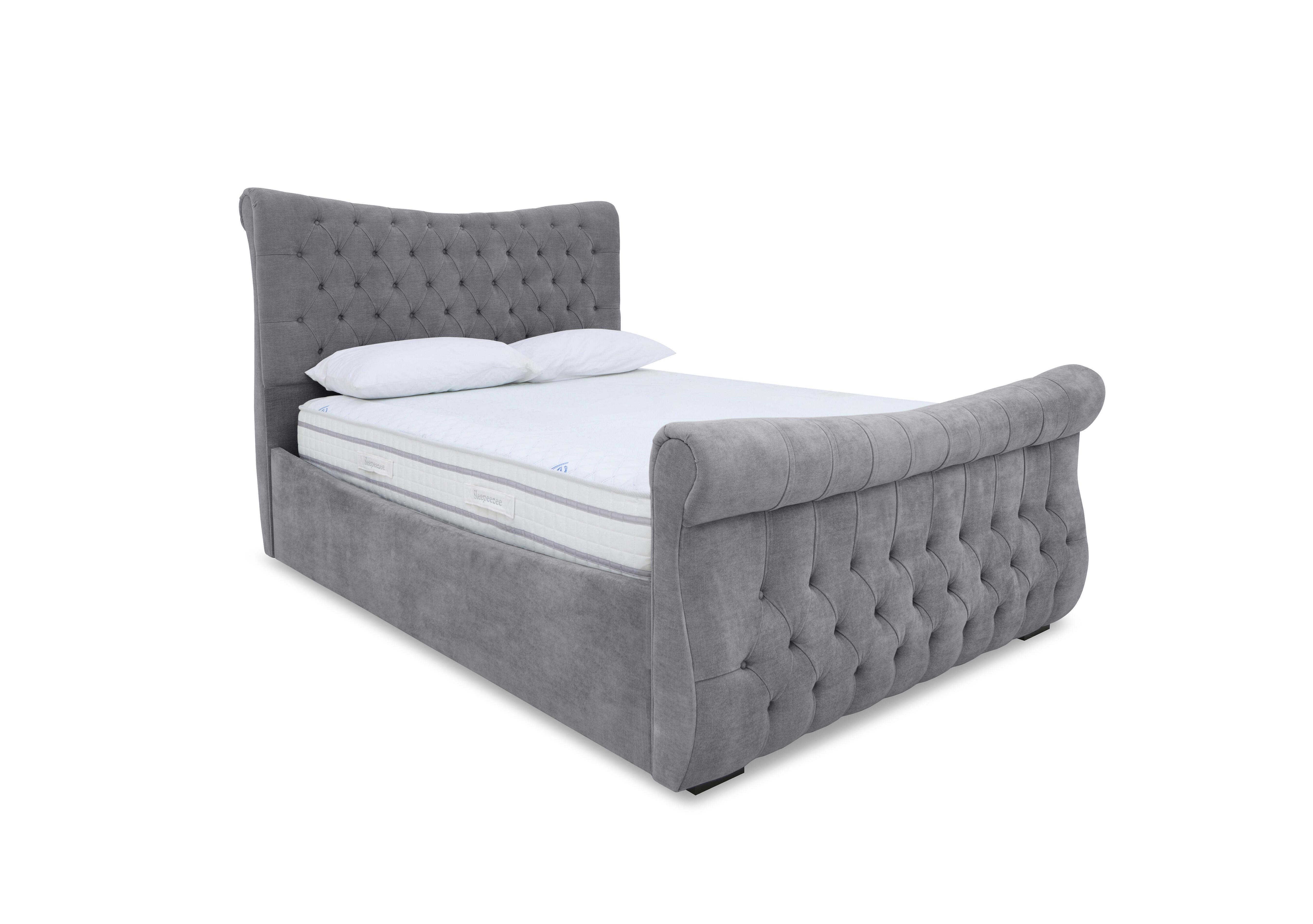 Lance Right Hand Side Opening Ottoman Bed Frame in Aston Steel on Furniture Village
