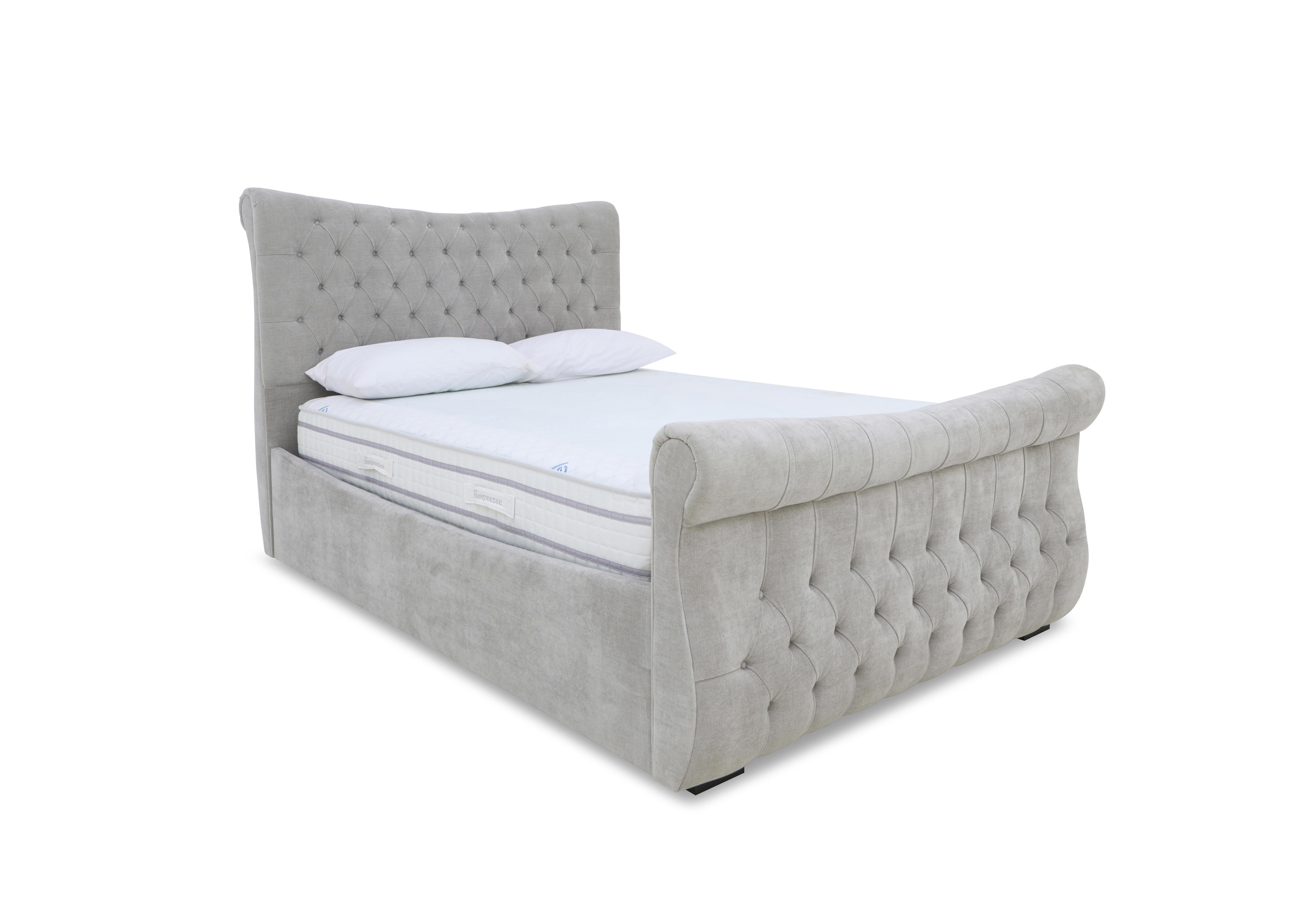 Lance Right Hand Side Opening Ottoman Bed Frame in Dapple Oyster on Furniture Village