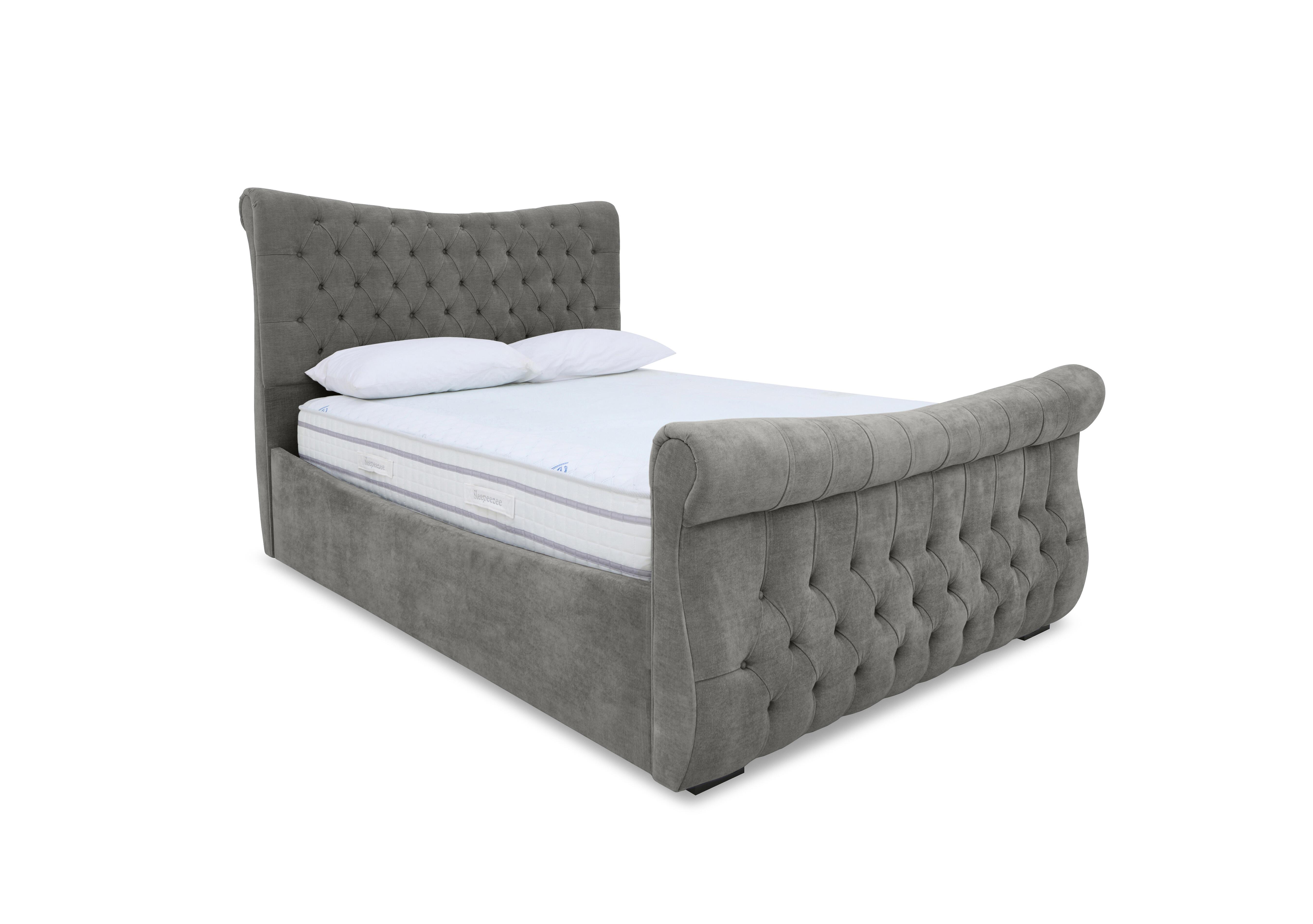 Lance Right Hand Side Opening Ottoman Bed Frame in Dapple Sterling on Furniture Village
