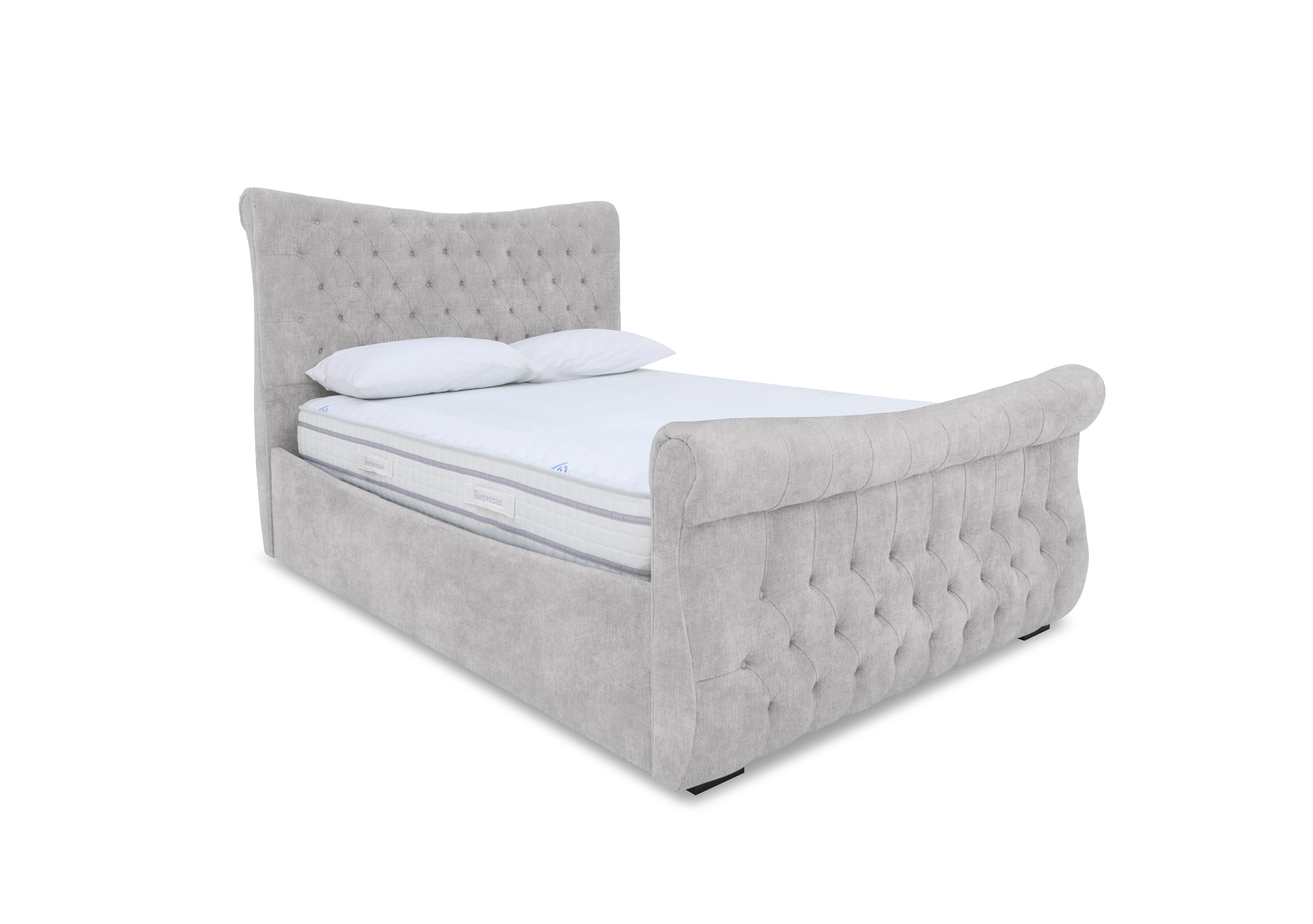 Lance Right Hand Side Opening Ottoman Bed Frame in Lace Dolphin on Furniture Village