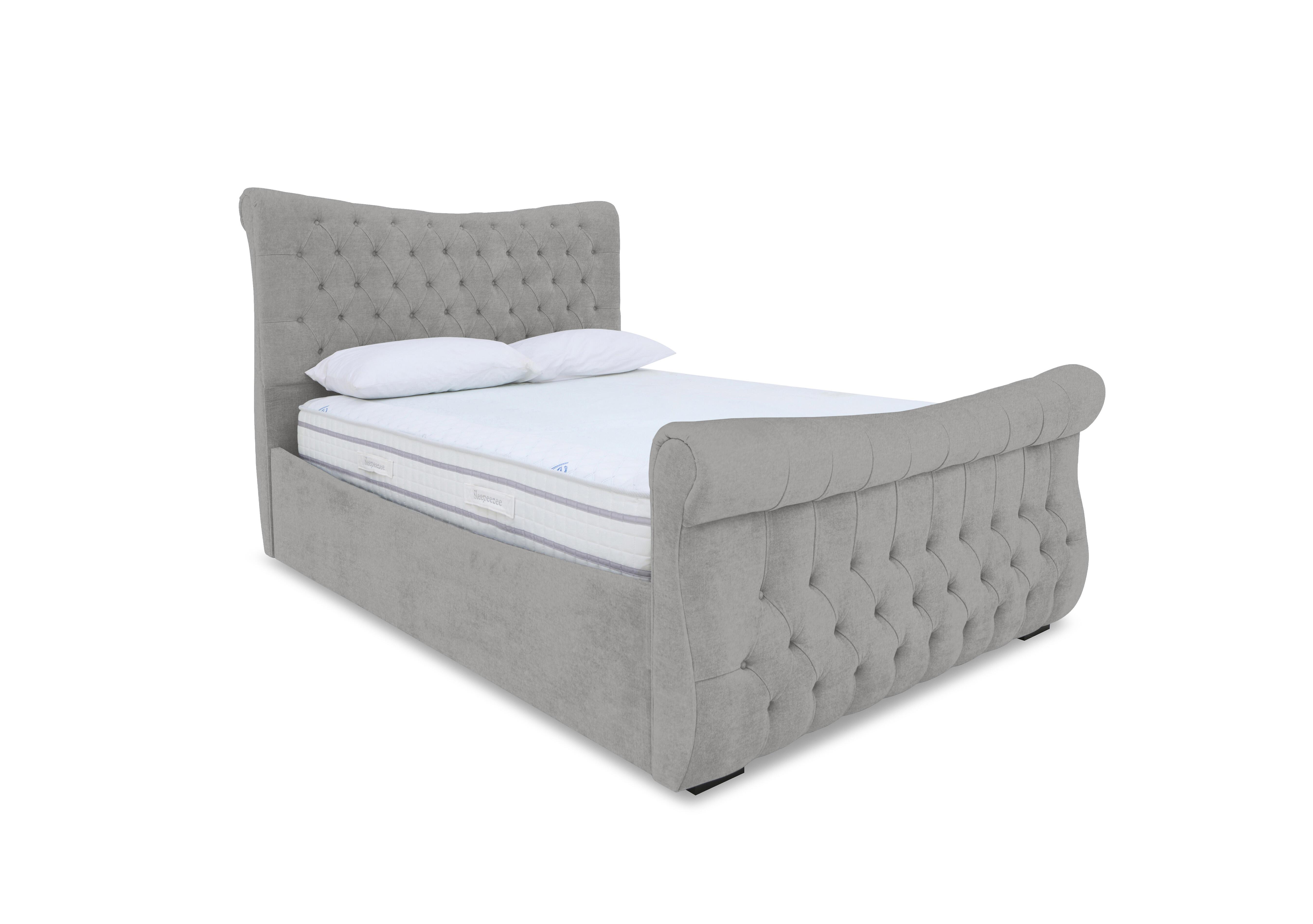 Lance Right Hand Side Opening Ottoman Bed Frame in Milan Nickel on Furniture Village