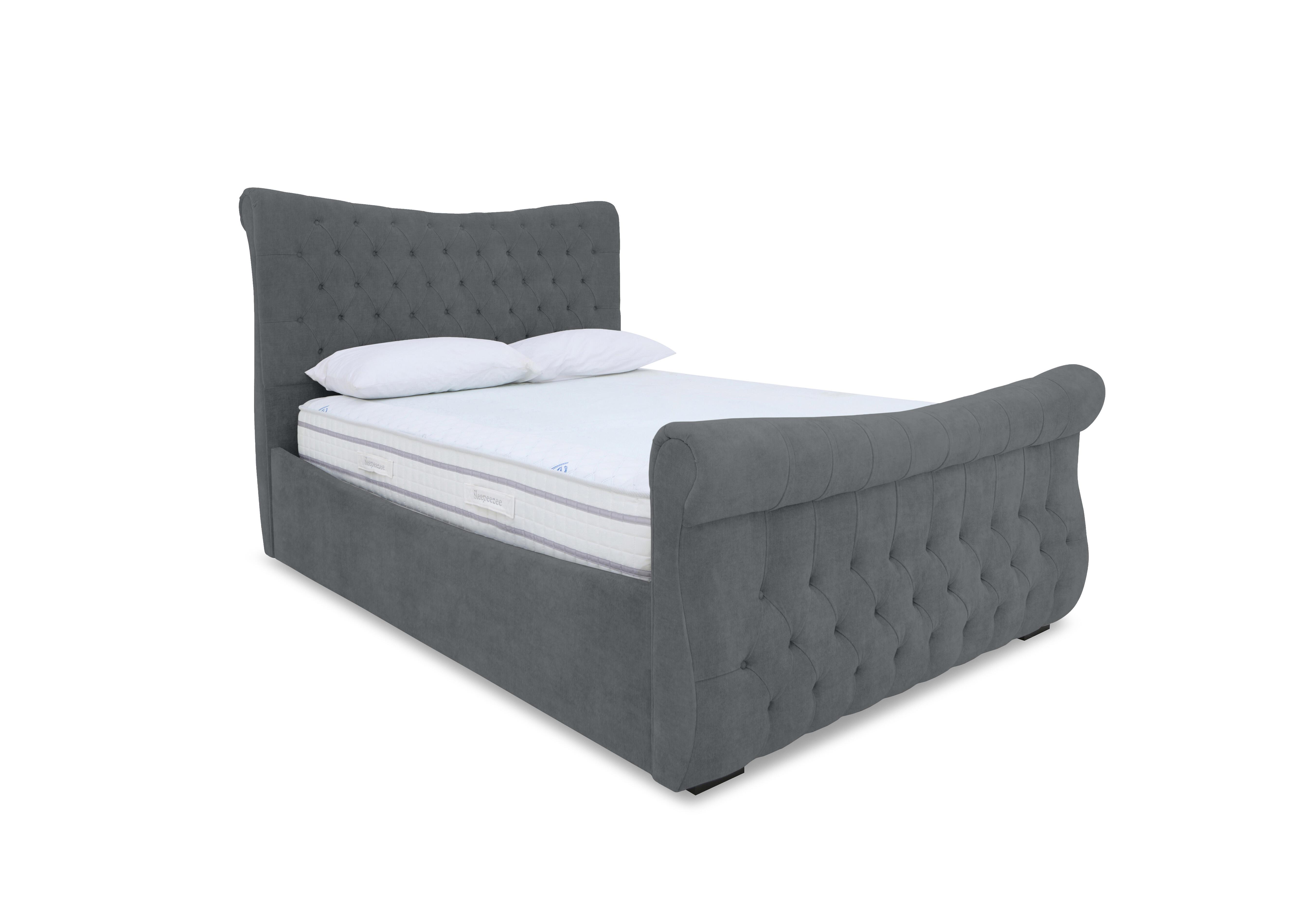 Lance Right Hand Side Opening Ottoman Bed Frame in Plain Onyx on Furniture Village