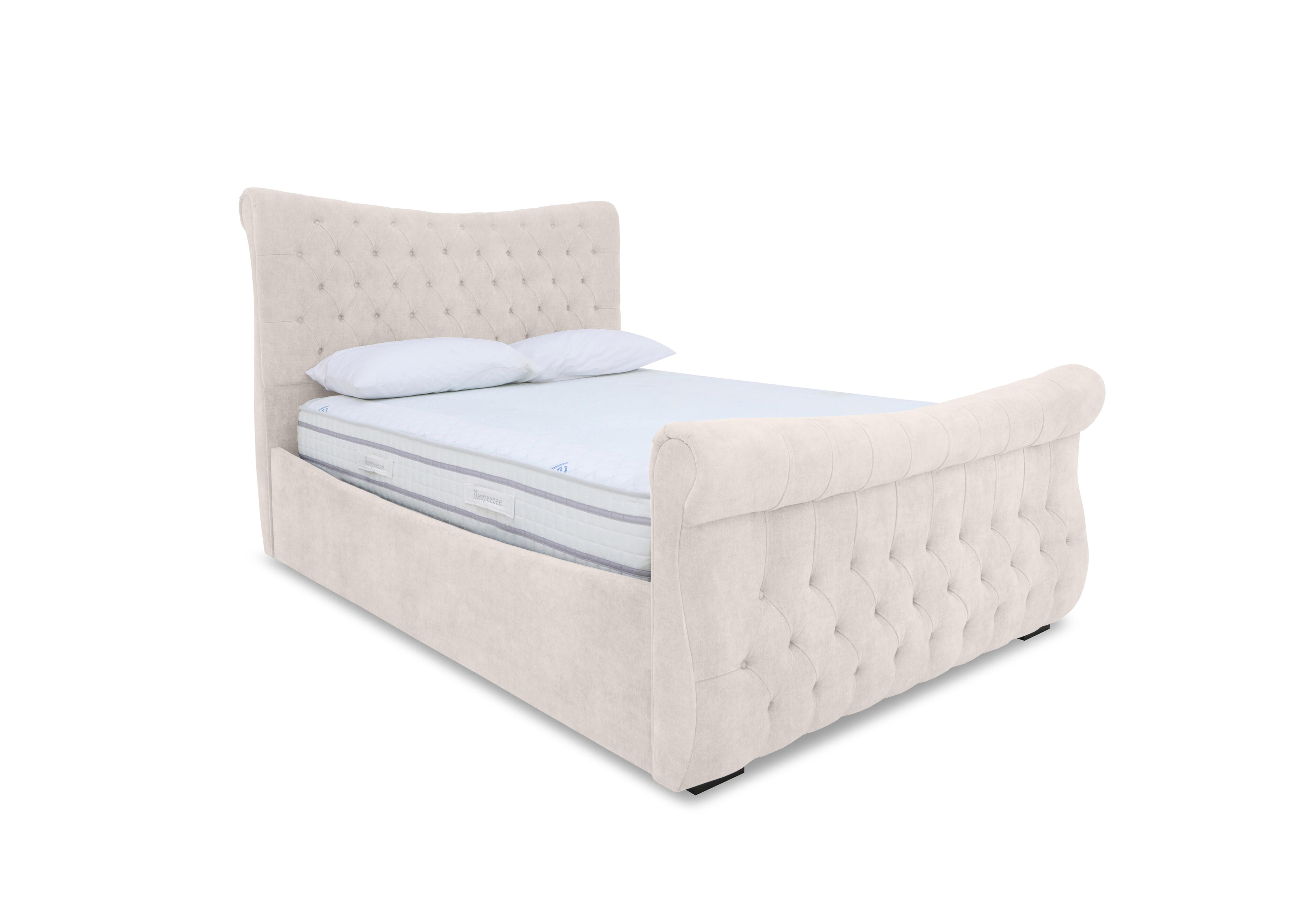 Lance Right Hand Side Opening Ottoman Bed Frame in Plain Opal on Furniture Village