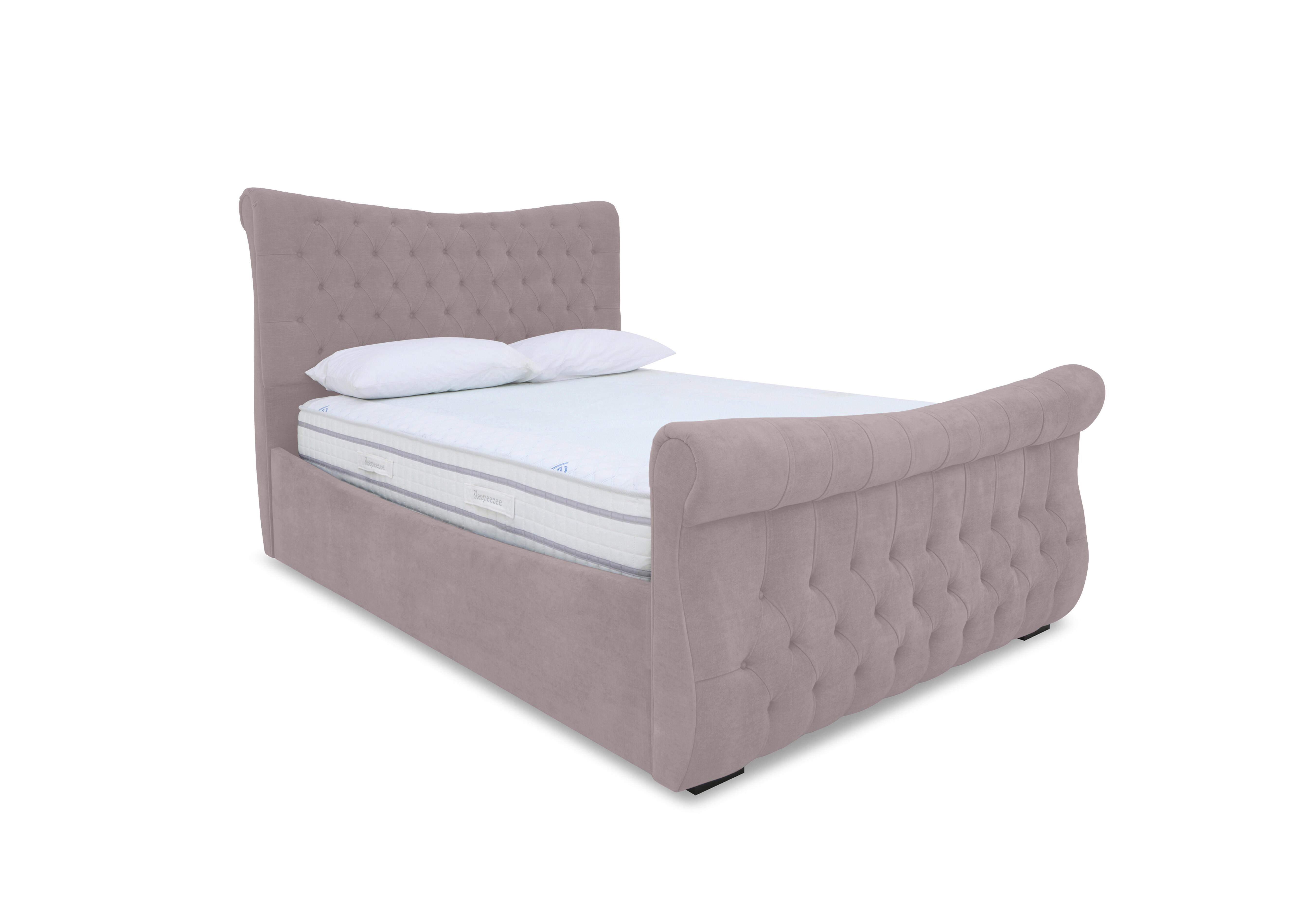 Lance Right Hand Side Opening Ottoman Bed Frame in Plush Lilac on Furniture Village