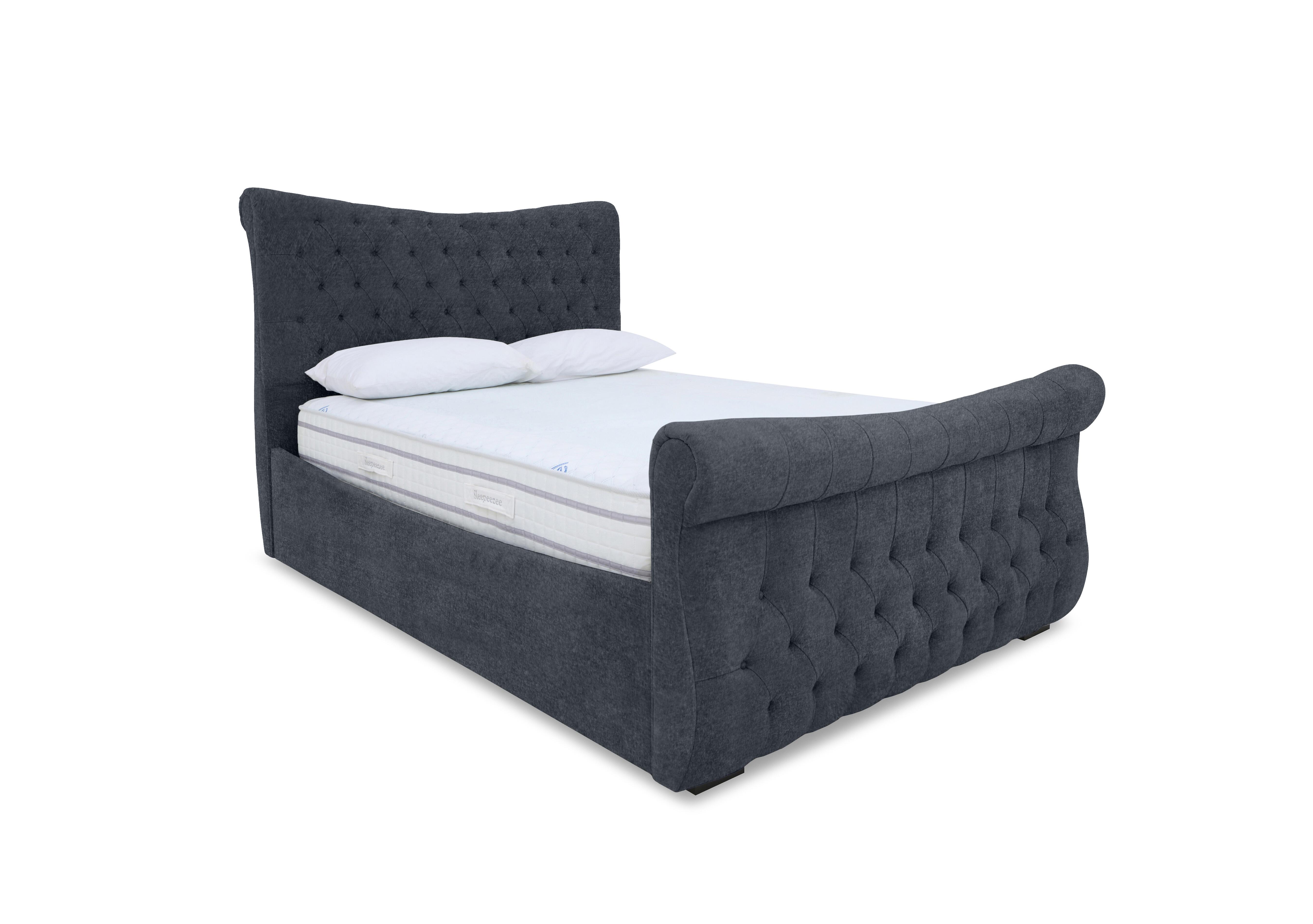 Lance Right Hand Side Opening Ottoman Bed Frame in Venice Carbon on Furniture Village