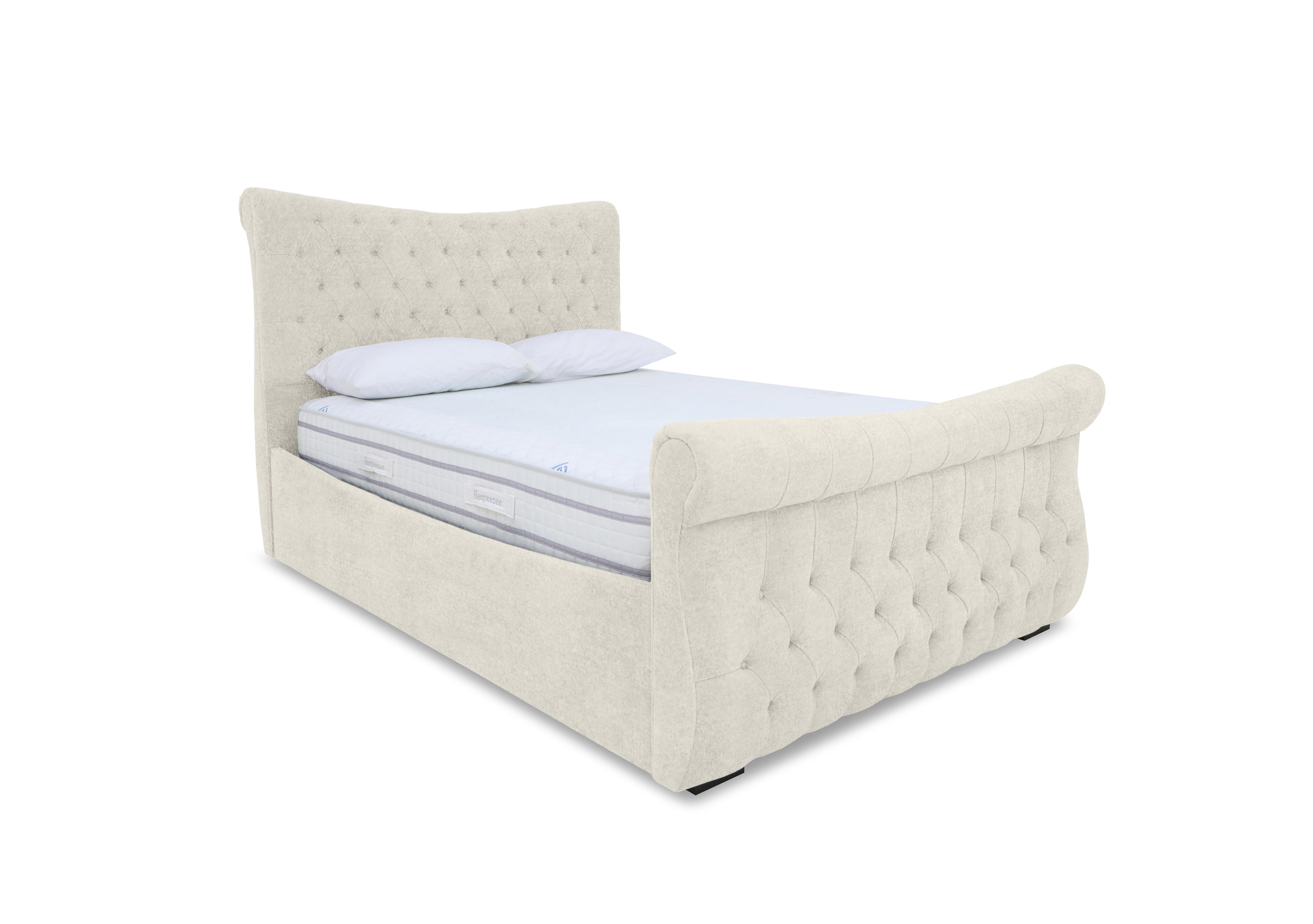 Lance Right Hand Side Opening Ottoman Bed Frame in Venice Cream on Furniture Village