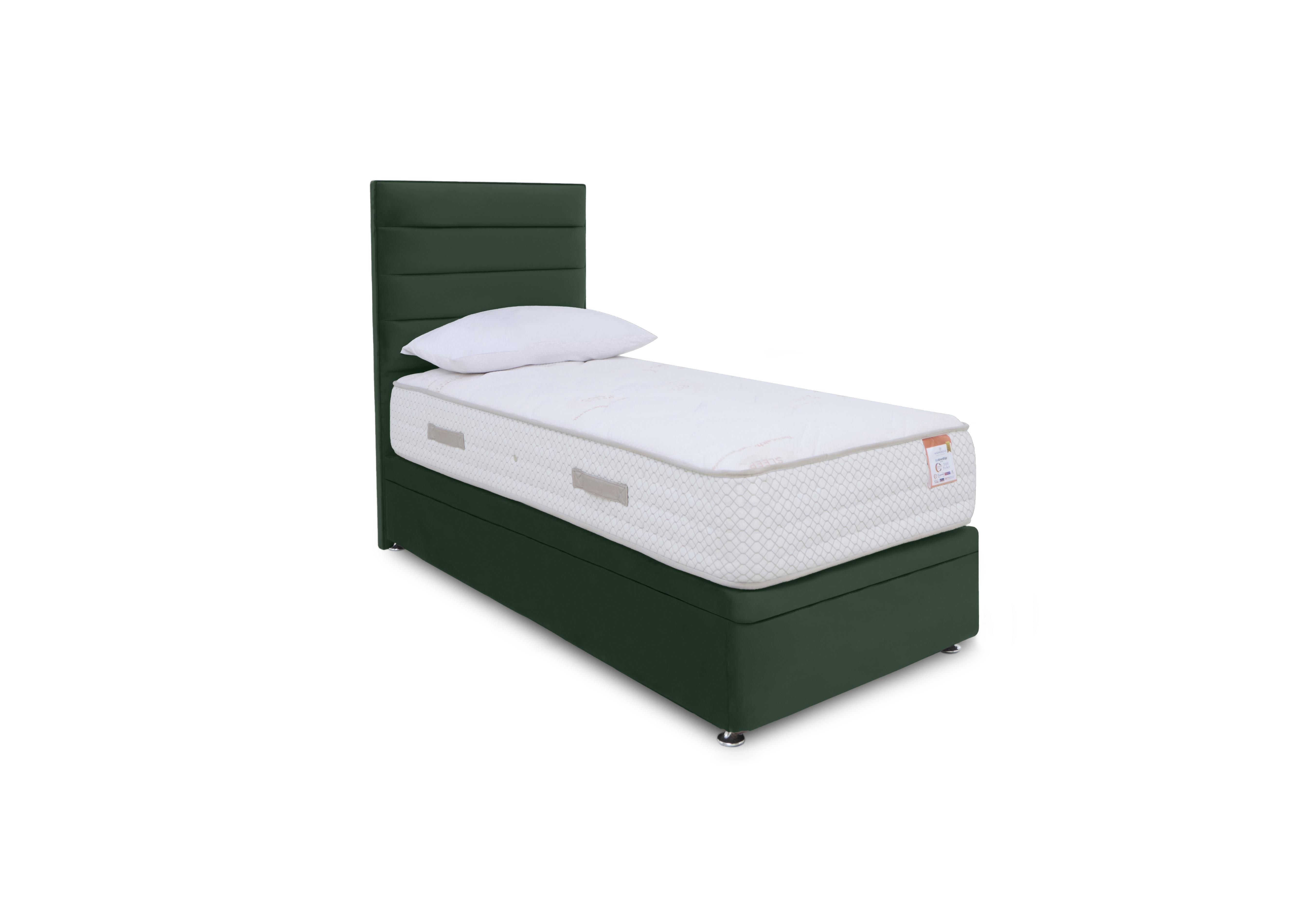 Copper 2000 Electric End Ottoman Divan Set in Plush Emerald on Furniture Village