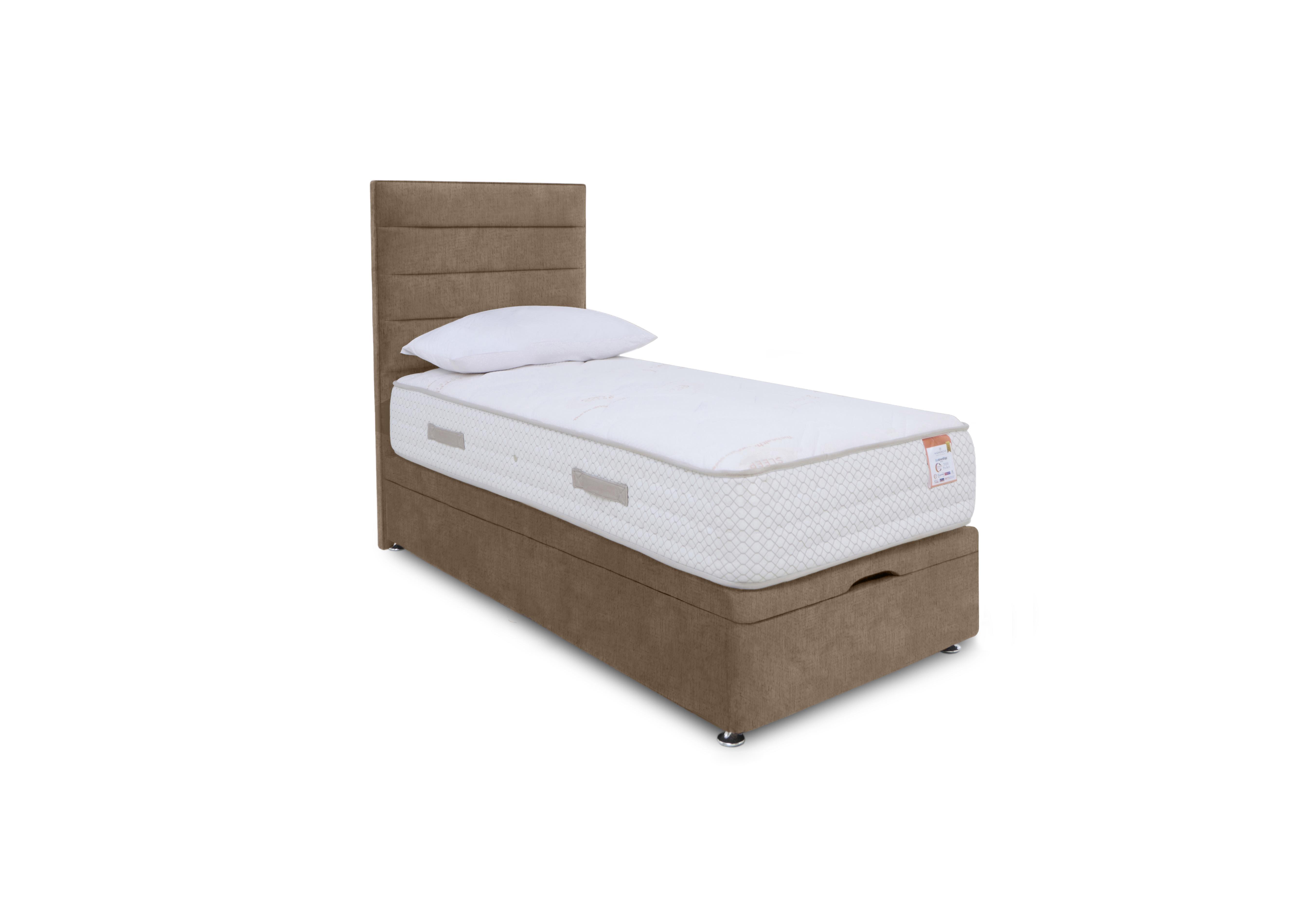 Copper 2000 Manual End Ottoman Divan Set in Lace Caramel on Furniture Village