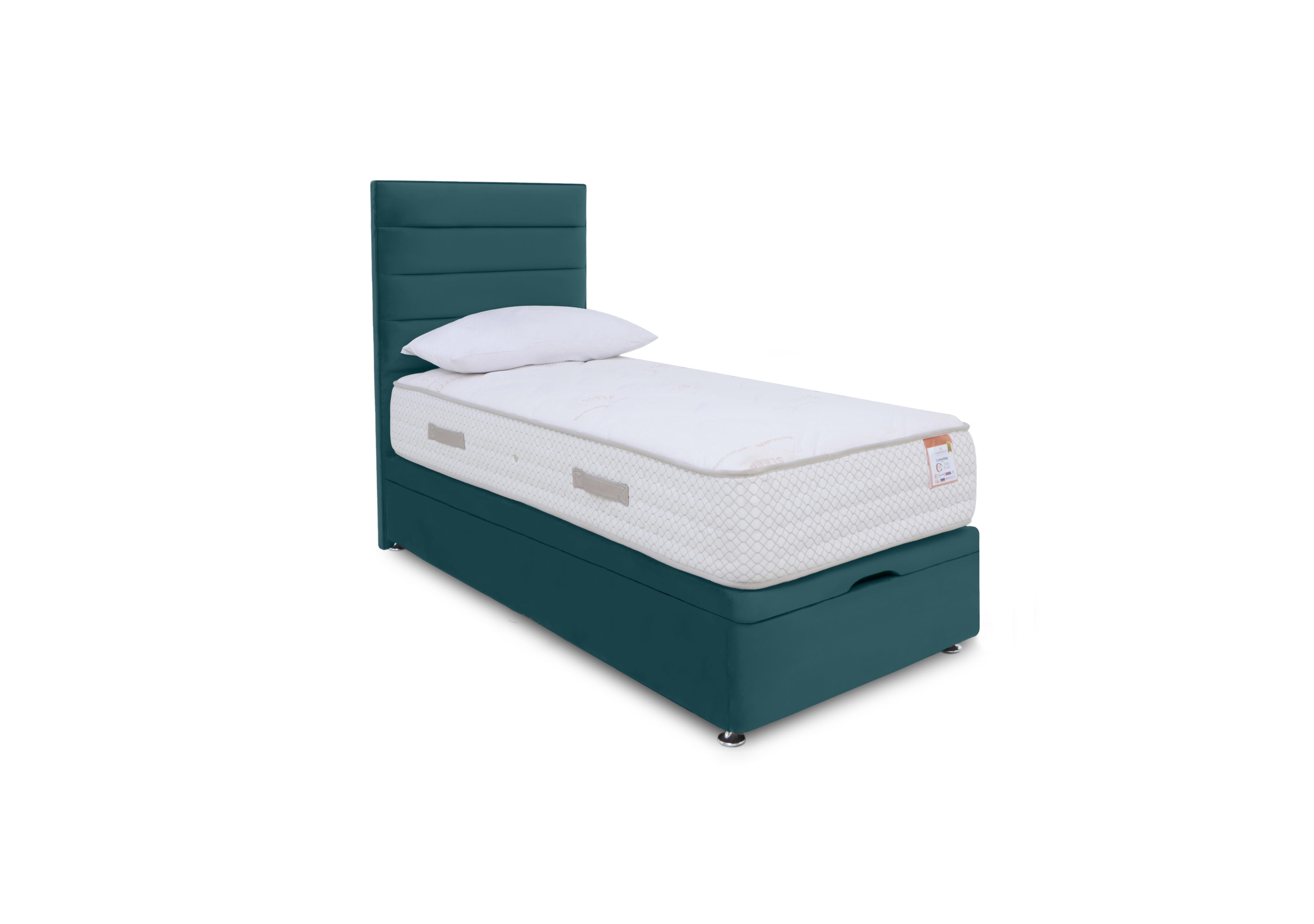 Copper 2000 Manual End Ottoman Divan Set in Plush Atlantic on Furniture Village